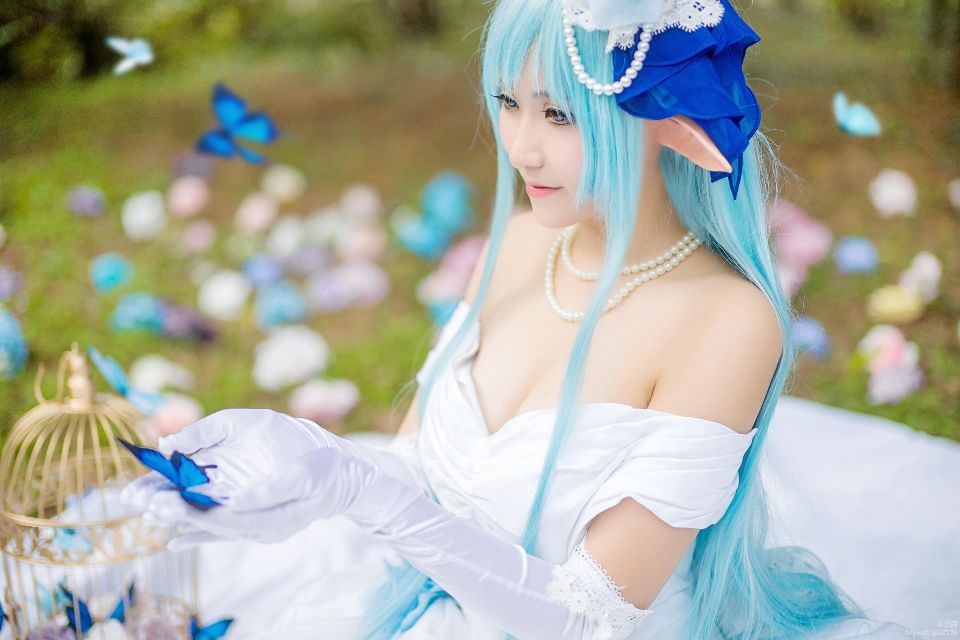 "Arch Art Online" Asuna Alo ELF Váy cưới C O S P L A Y