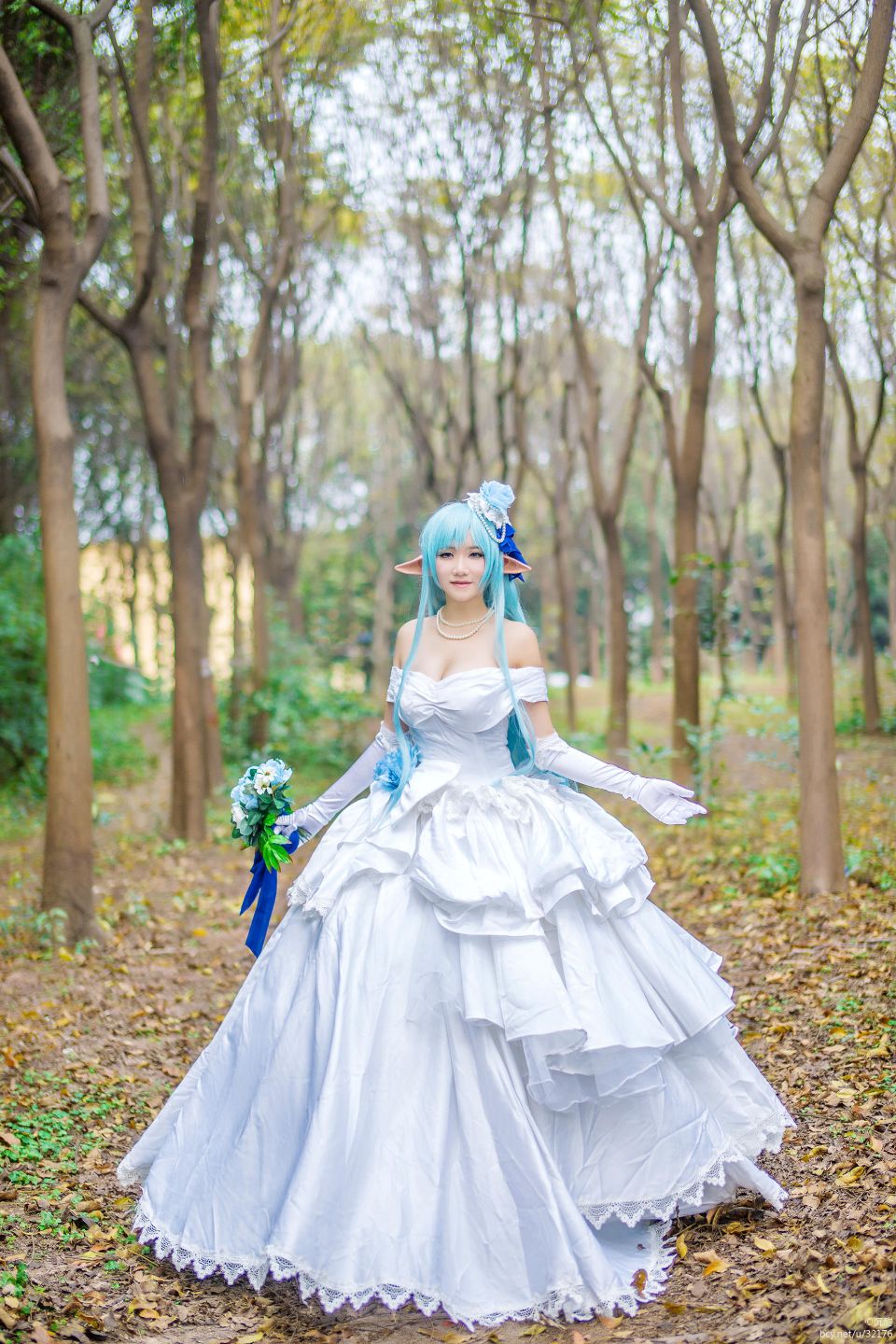 "Arch Art Online" Asuna Alo ELF Váy cưới C O S P L A Y