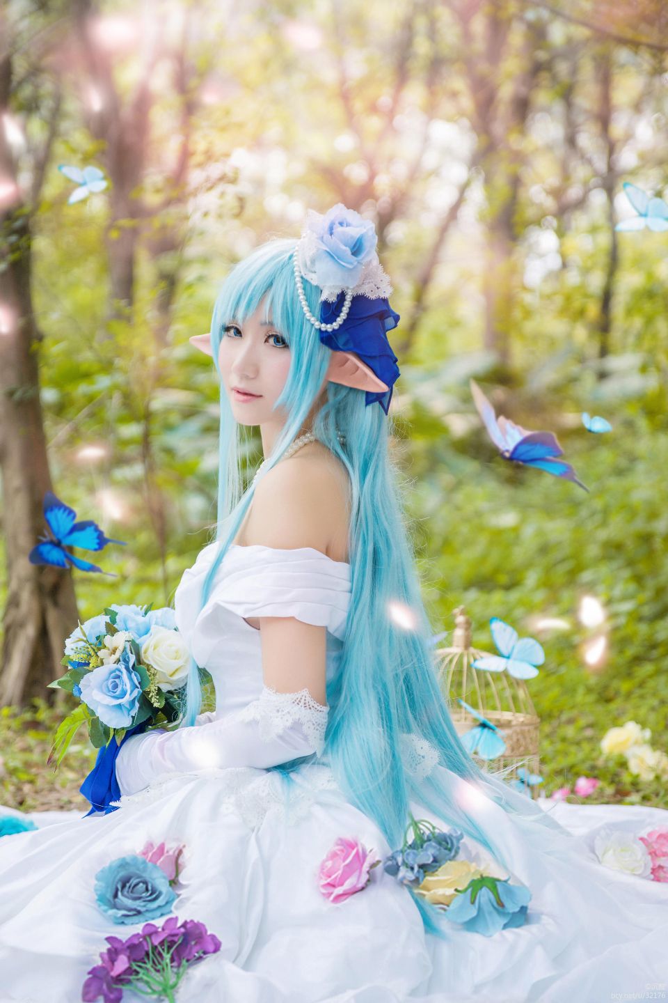 "Arch Art Online" Asuna Alo ELF Váy cưới C O S P L A Y