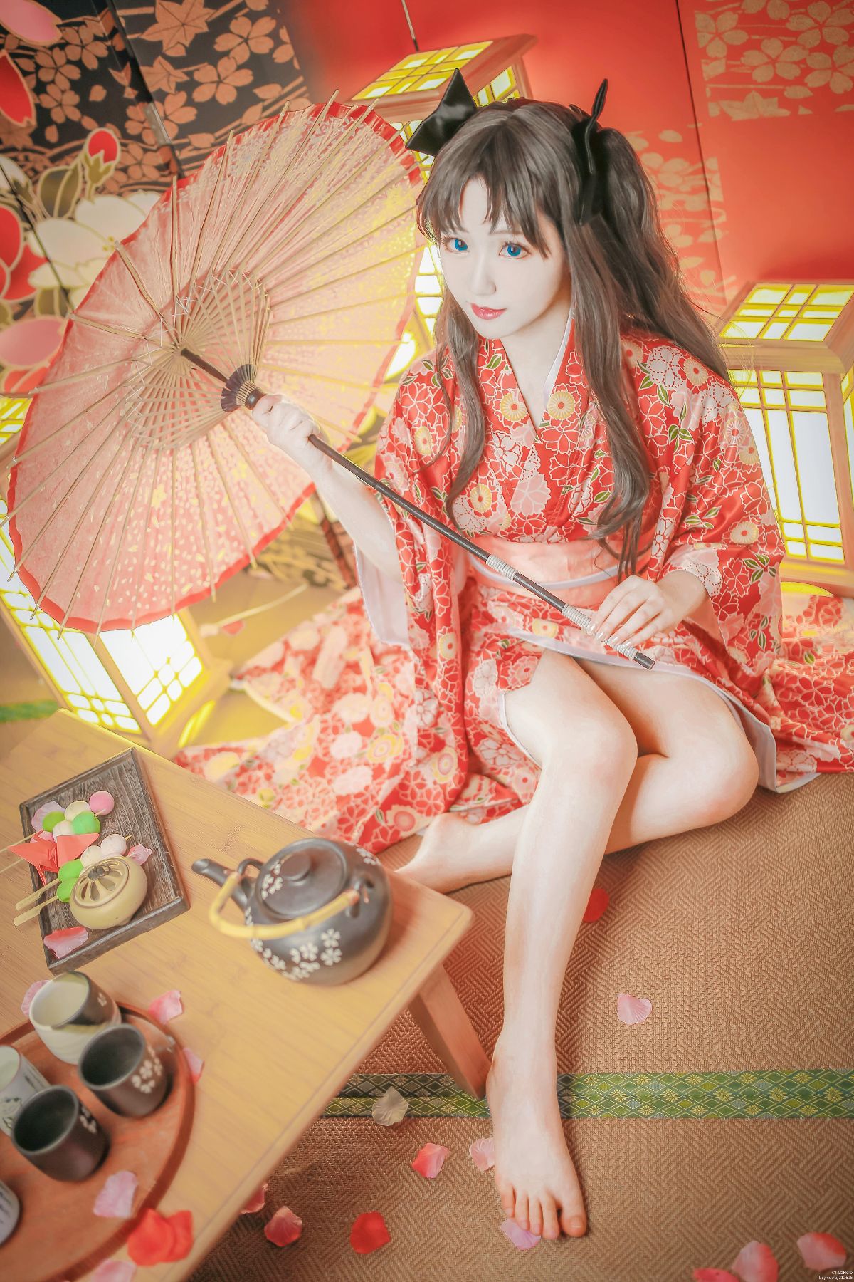 "Fate Stay Night" Rin & Saber Kimono C O S P L A Y