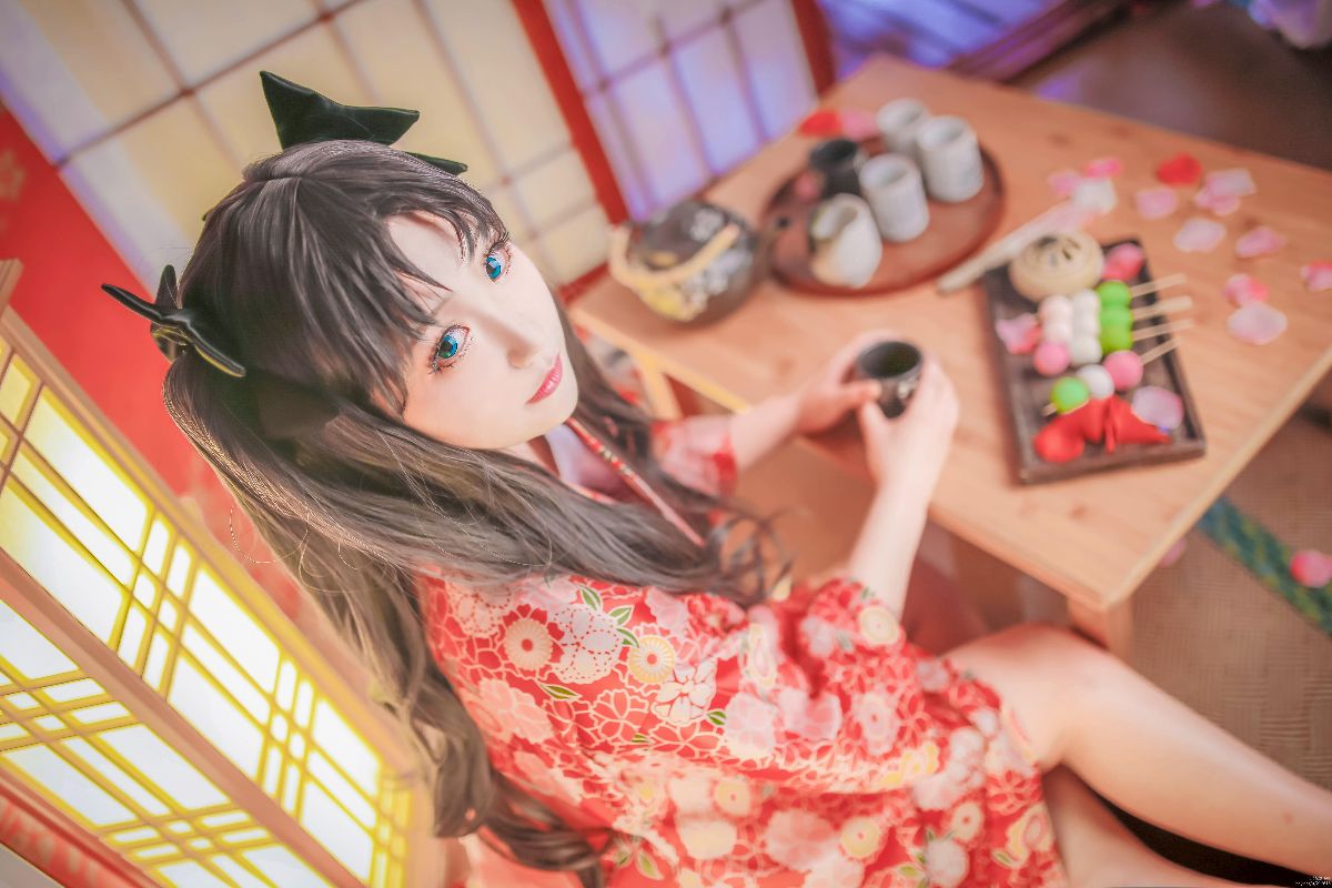 "Fate Stay Night" Rin & Saber Kimono C O S P L A Y