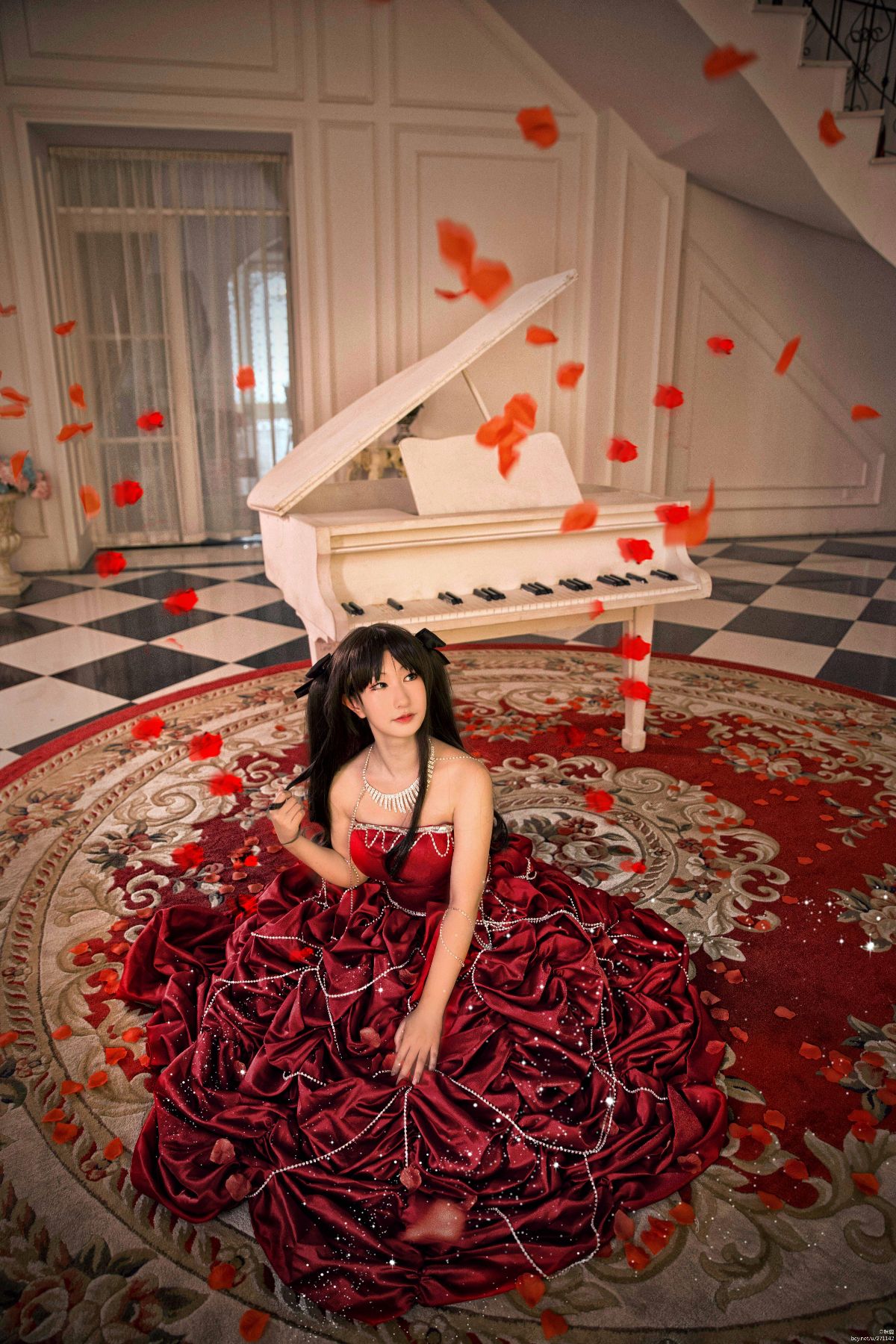 "Fate Stay Night" váy kỷ niệm 10 năm của Tosaka Rin.ver c o s p l a y