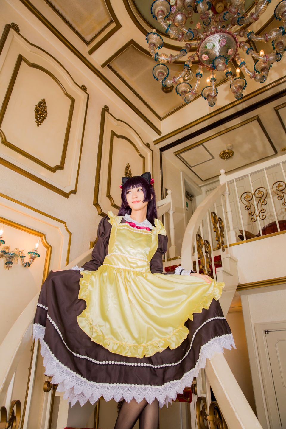 Mèo đen thay quần áo