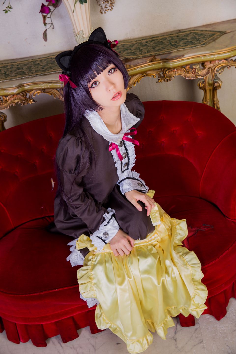 Mèo đen thay quần áo