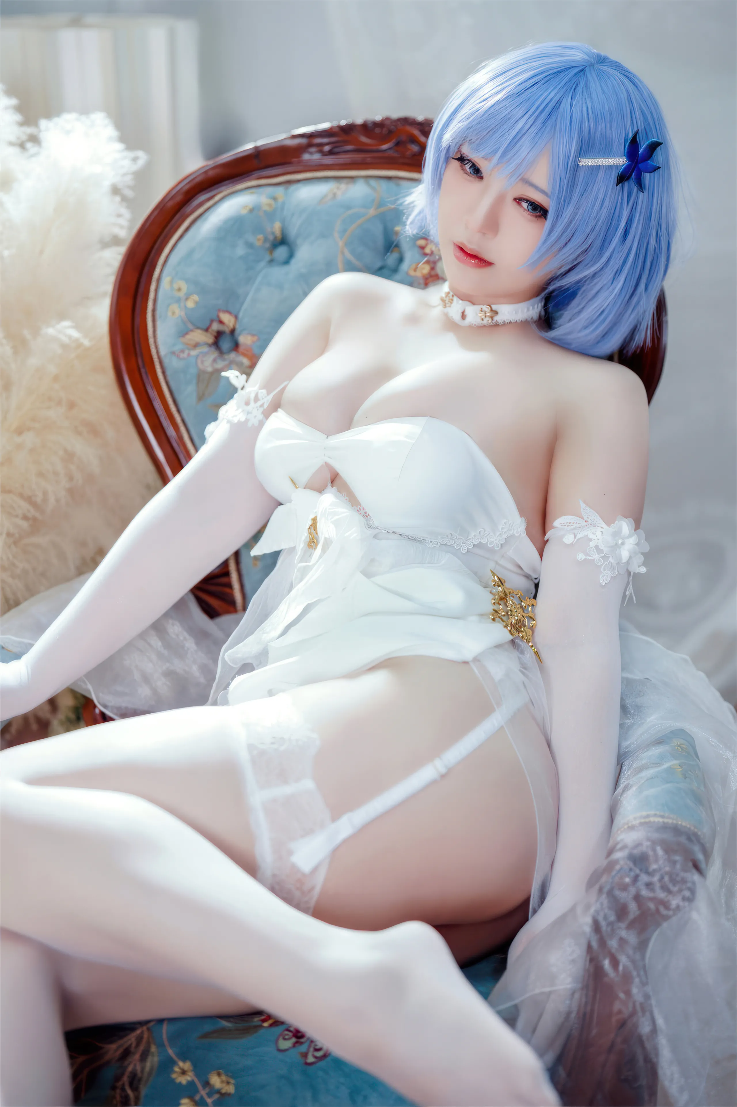 Half-Half-School-Azur Blue Route Melody của chiếc váy kỵ binh trắng