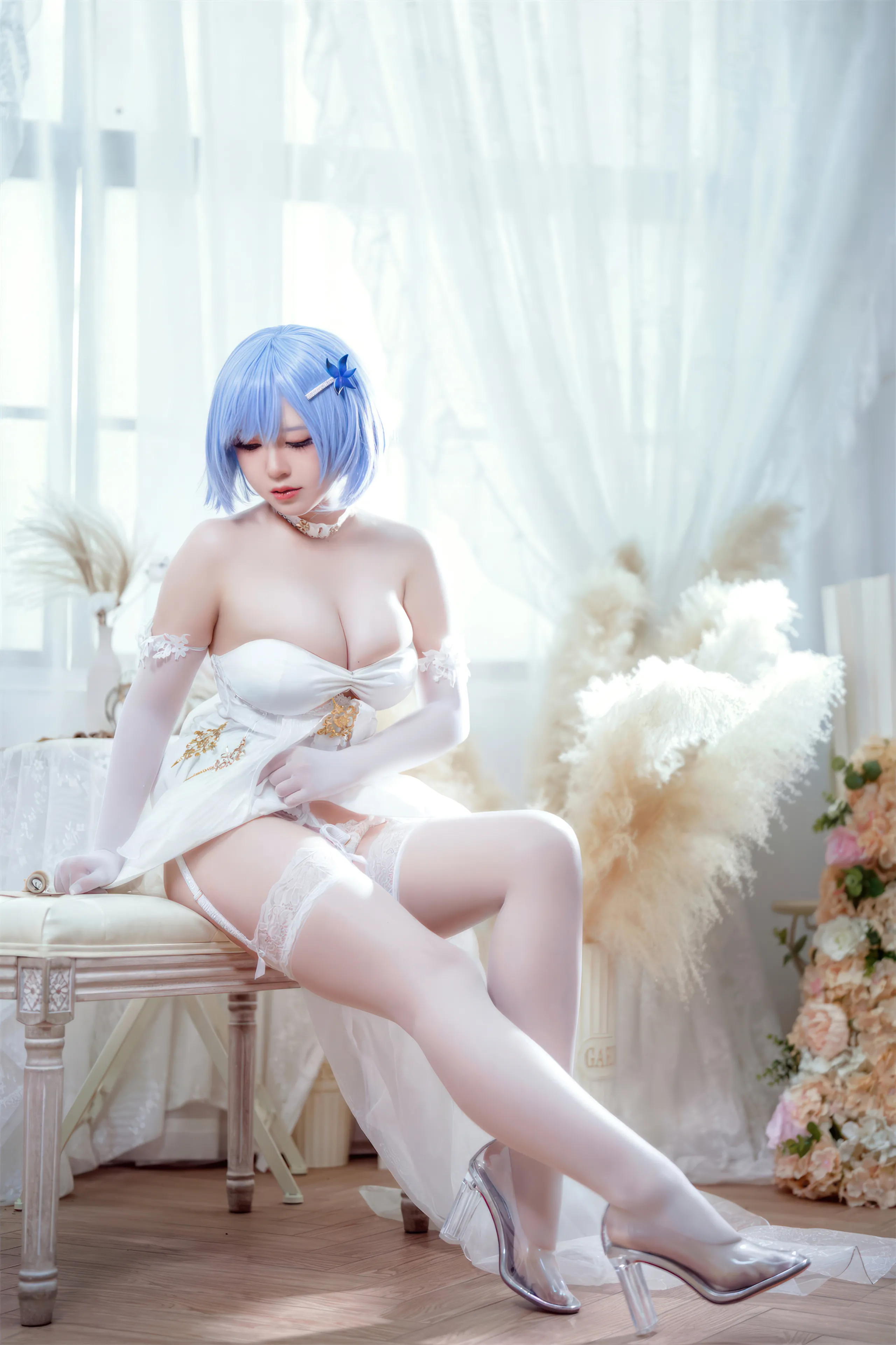 Half-Half-School-Azur Blue Route Melody của chiếc váy kỵ binh trắng