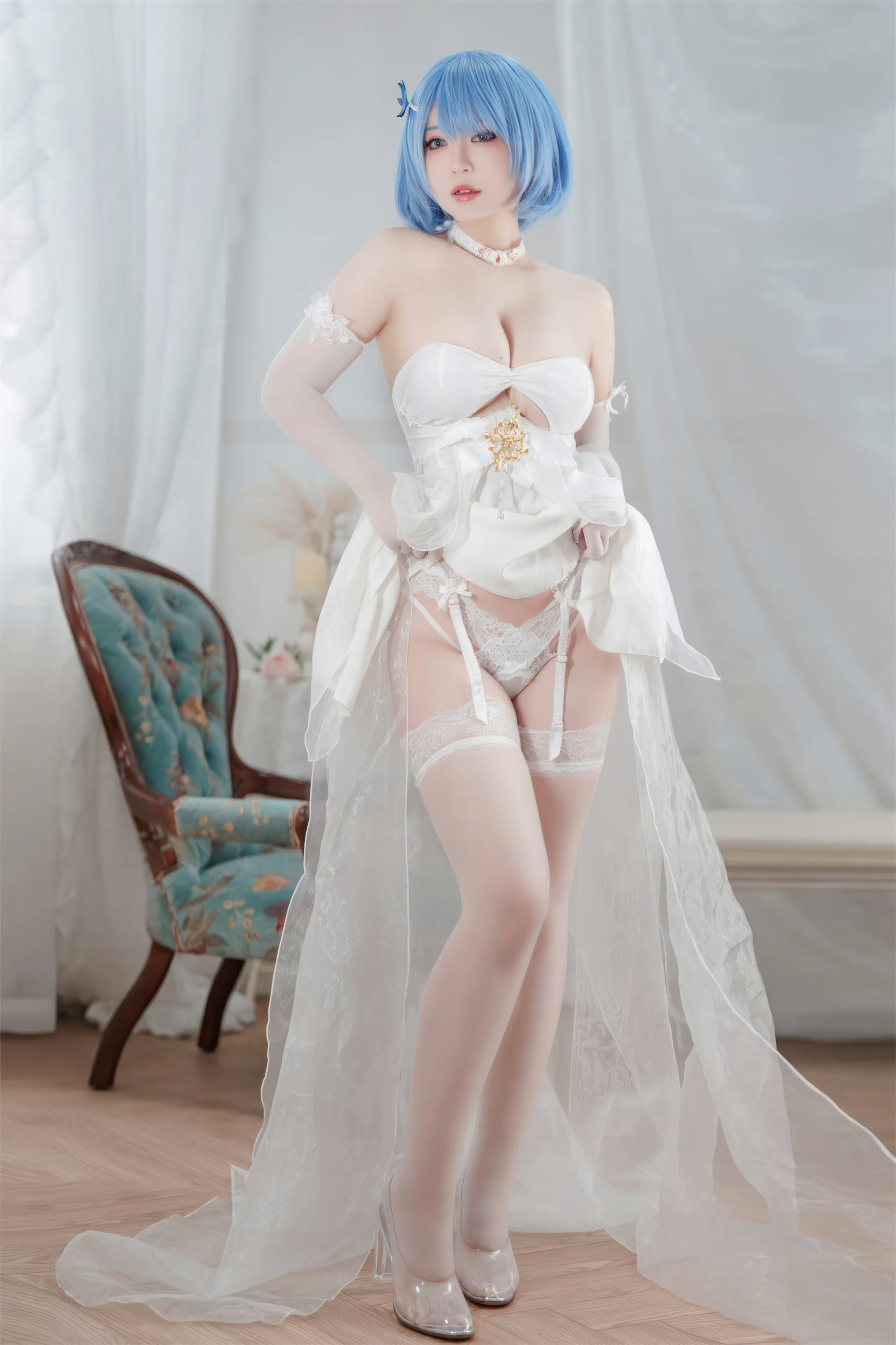 Half-Half-School-Azur Blue Route Melody của chiếc váy kỵ binh trắng