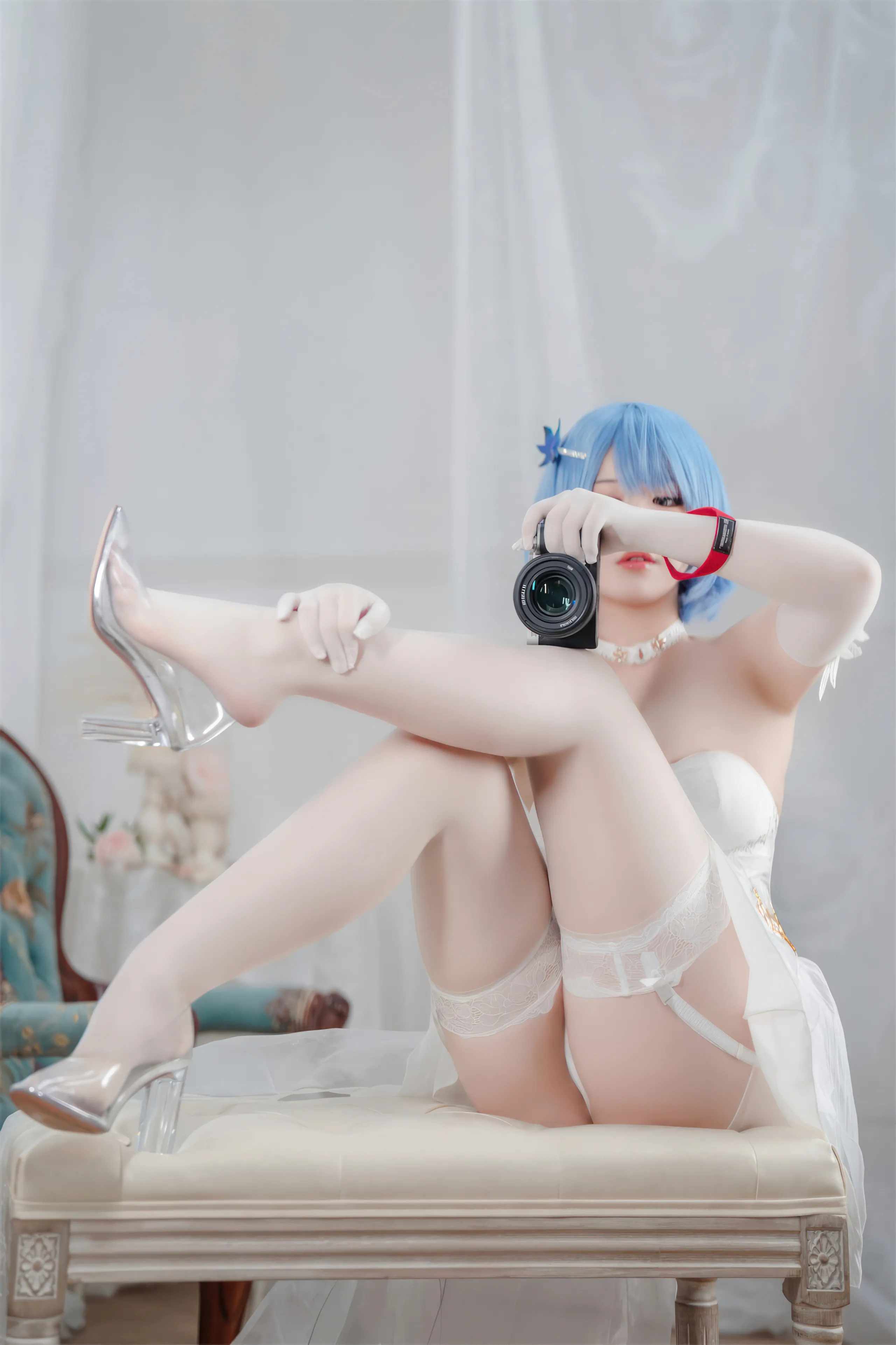 Half-Half-School-Azur Blue Route Melody của chiếc váy kỵ binh trắng