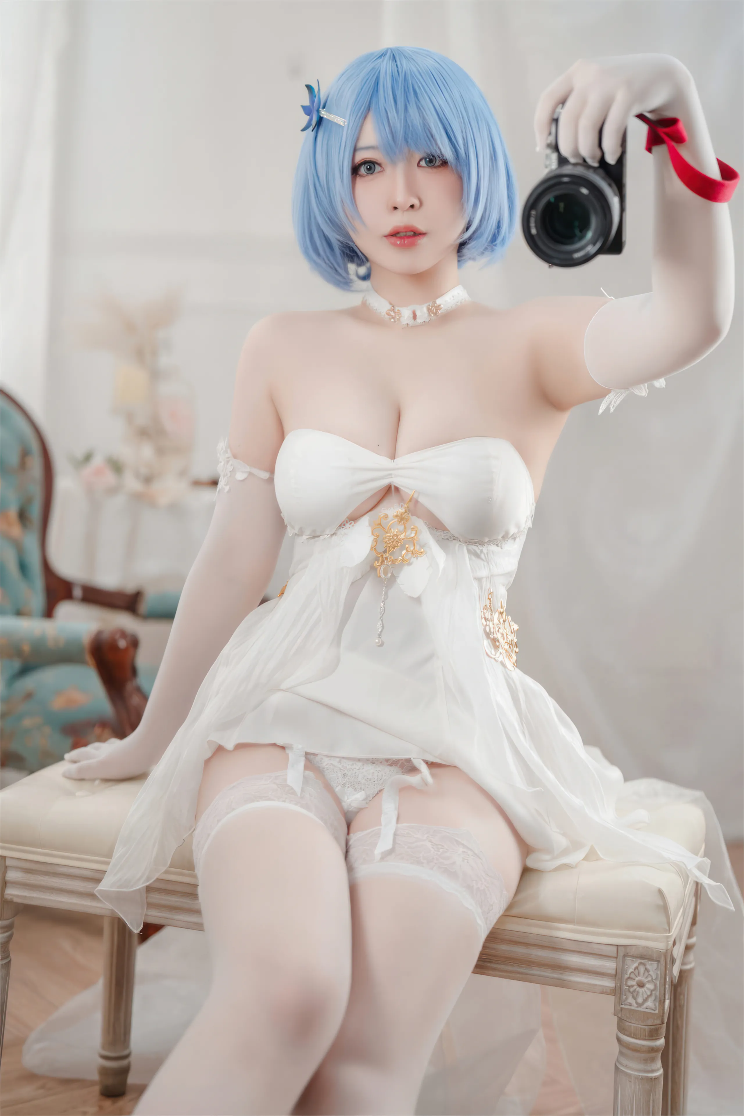 Half-Half-School-Azur Blue Route Melody của chiếc váy kỵ binh trắng