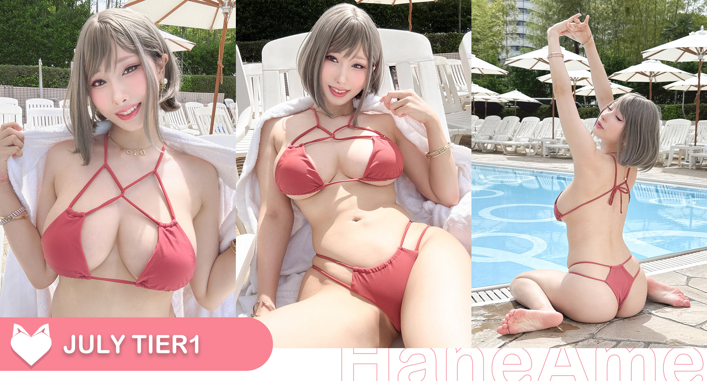 [HANEAME Rain Wave] Orange bùng nổ vào mùa hè! Áo tắm ｜ áo tắm nhiệt nguyên bản