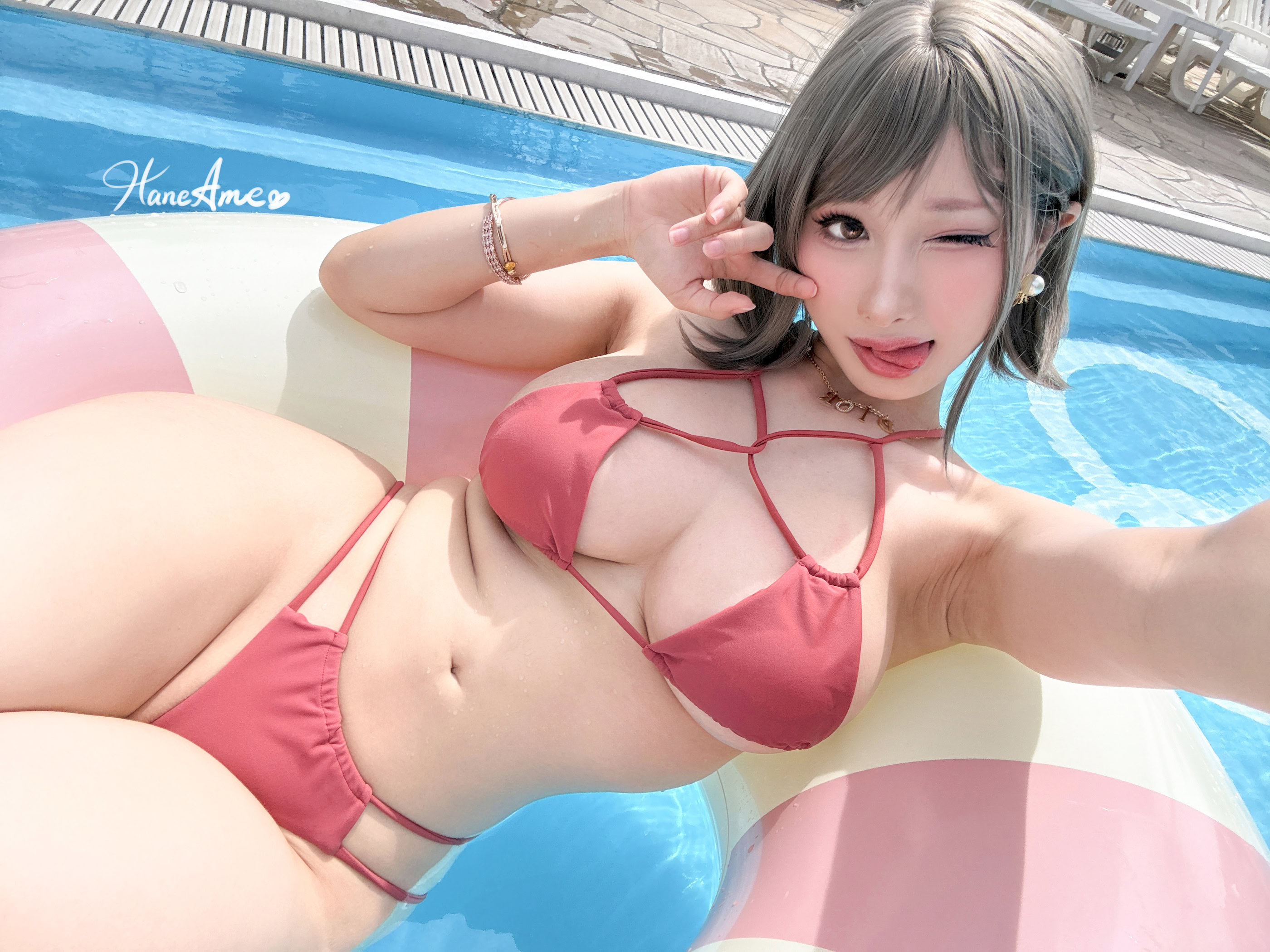 [HANEAME Rain Wave] Orange bùng nổ vào mùa hè! Áo tắm ｜ áo tắm nhiệt nguyên bản