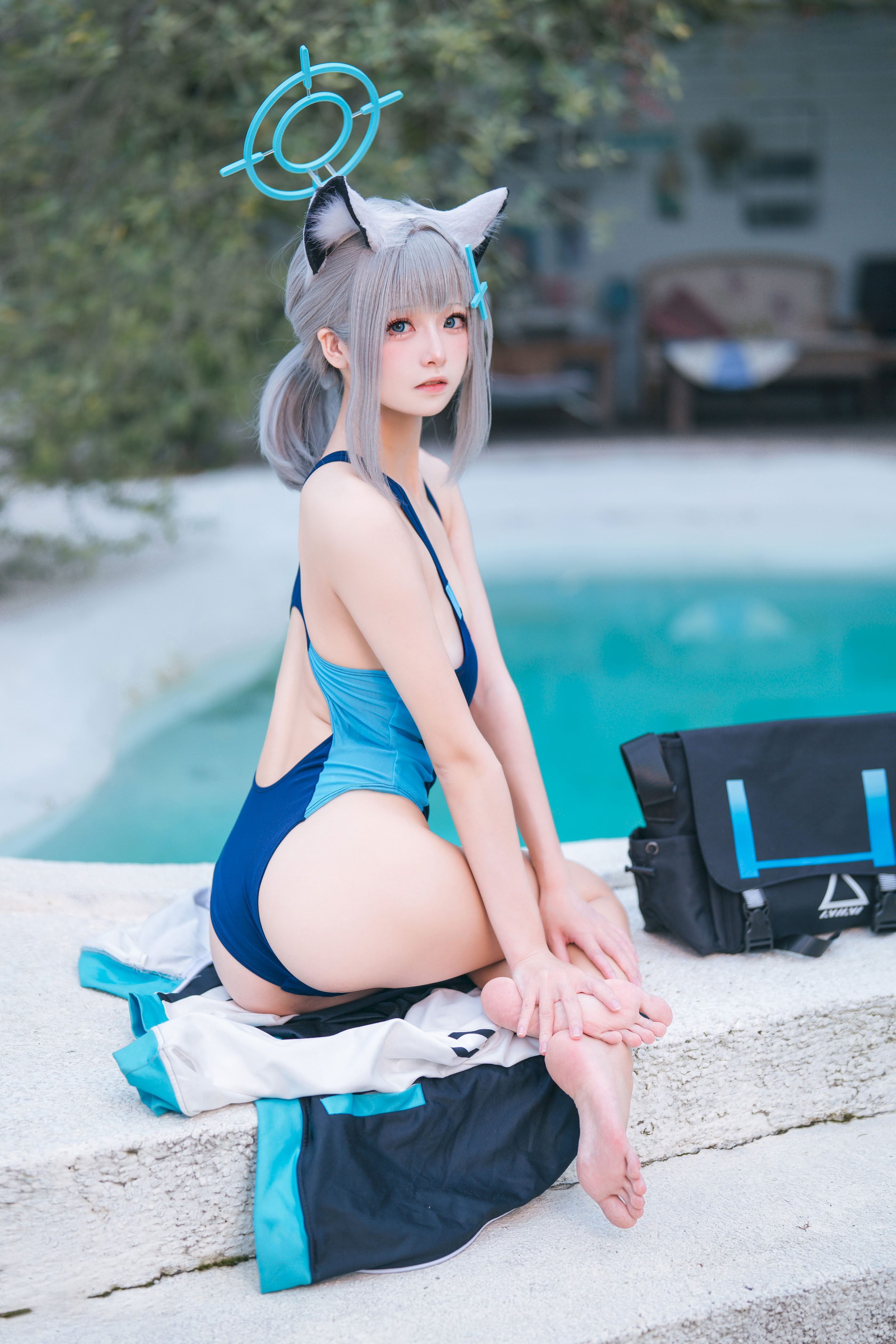 Jiuqi Meow - Áo tắm Azure Archives Sand Wolf Baizi