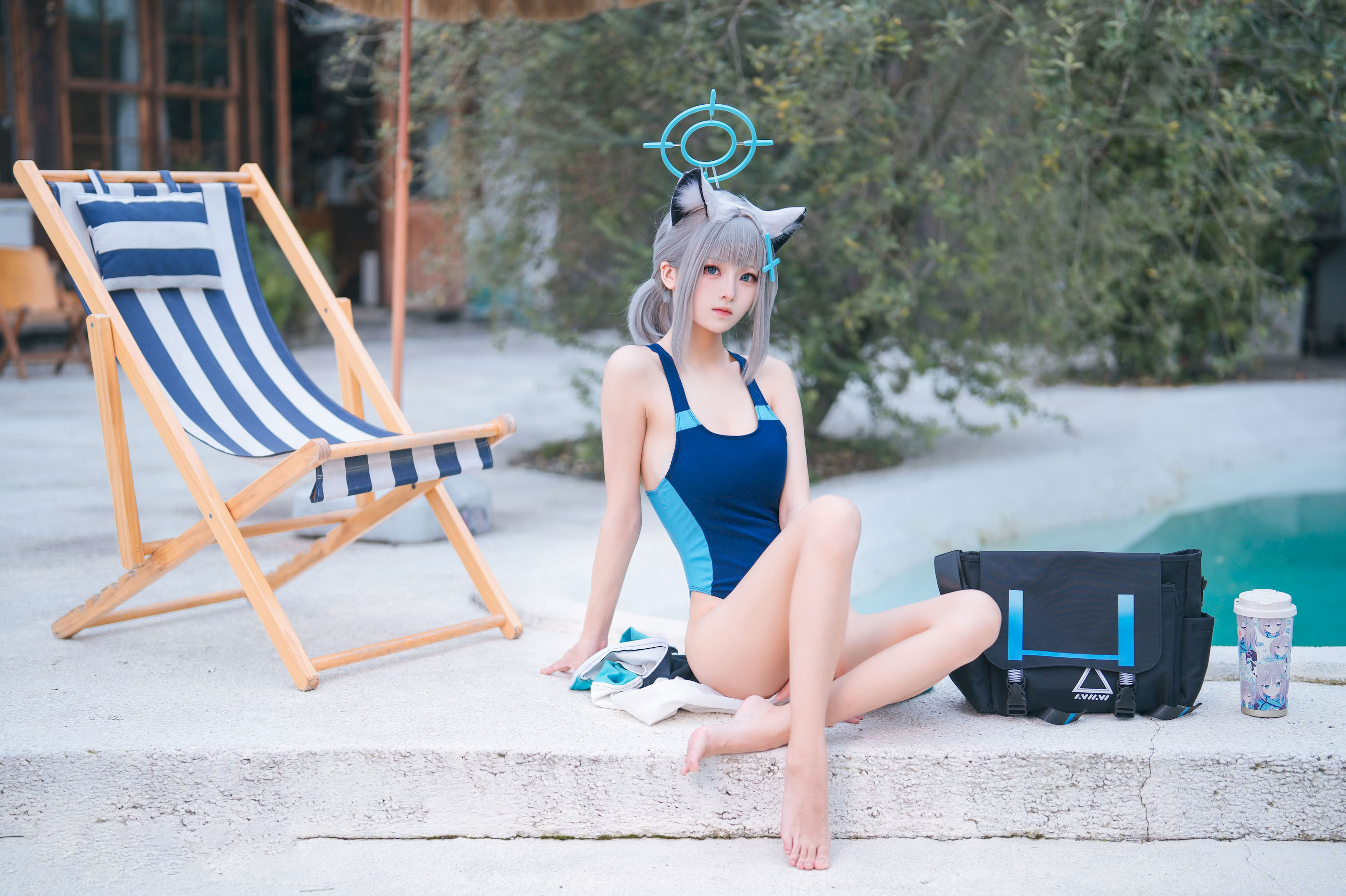 Jiuqi Meow - Áo tắm Azure Archives Sand Wolf Baizi