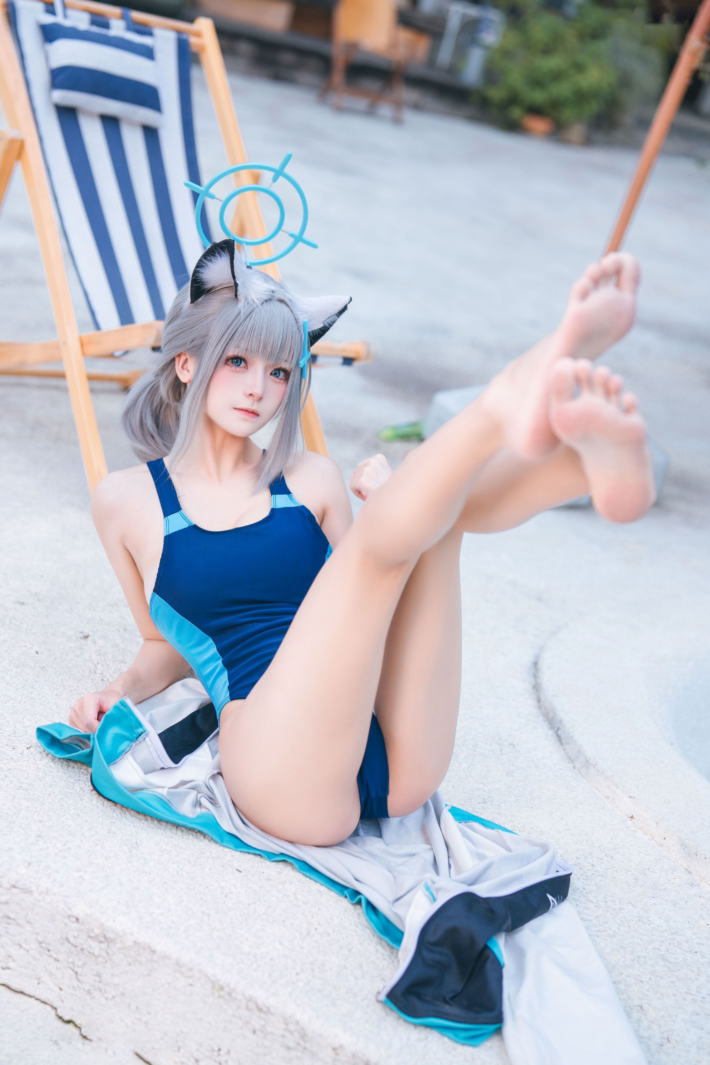 Jiuqi Meow - Áo tắm Azure Archives Sand Wolf Baizi