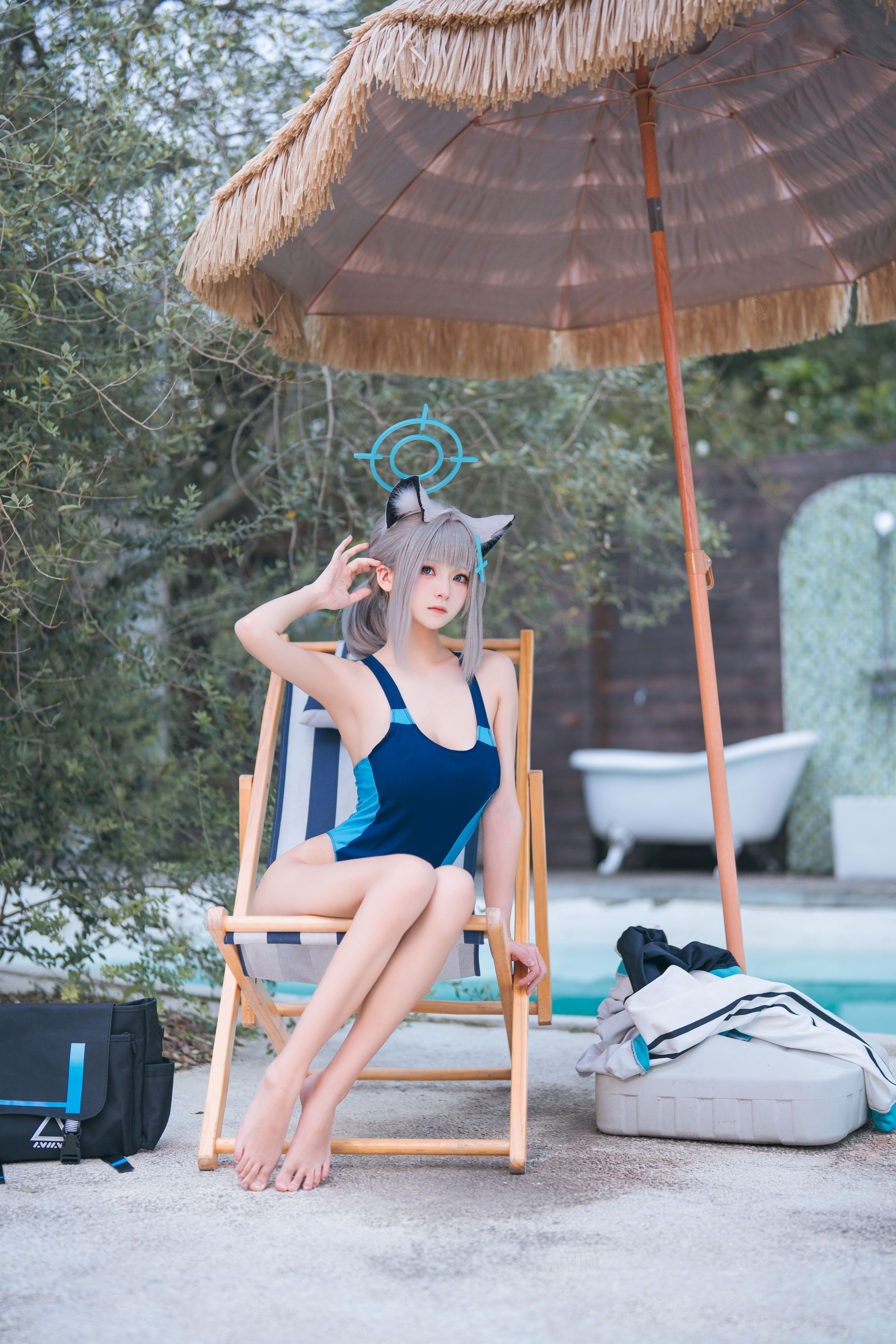 Jiuqi Meow - Áo tắm Azure Archives Sand Wolf Baizi