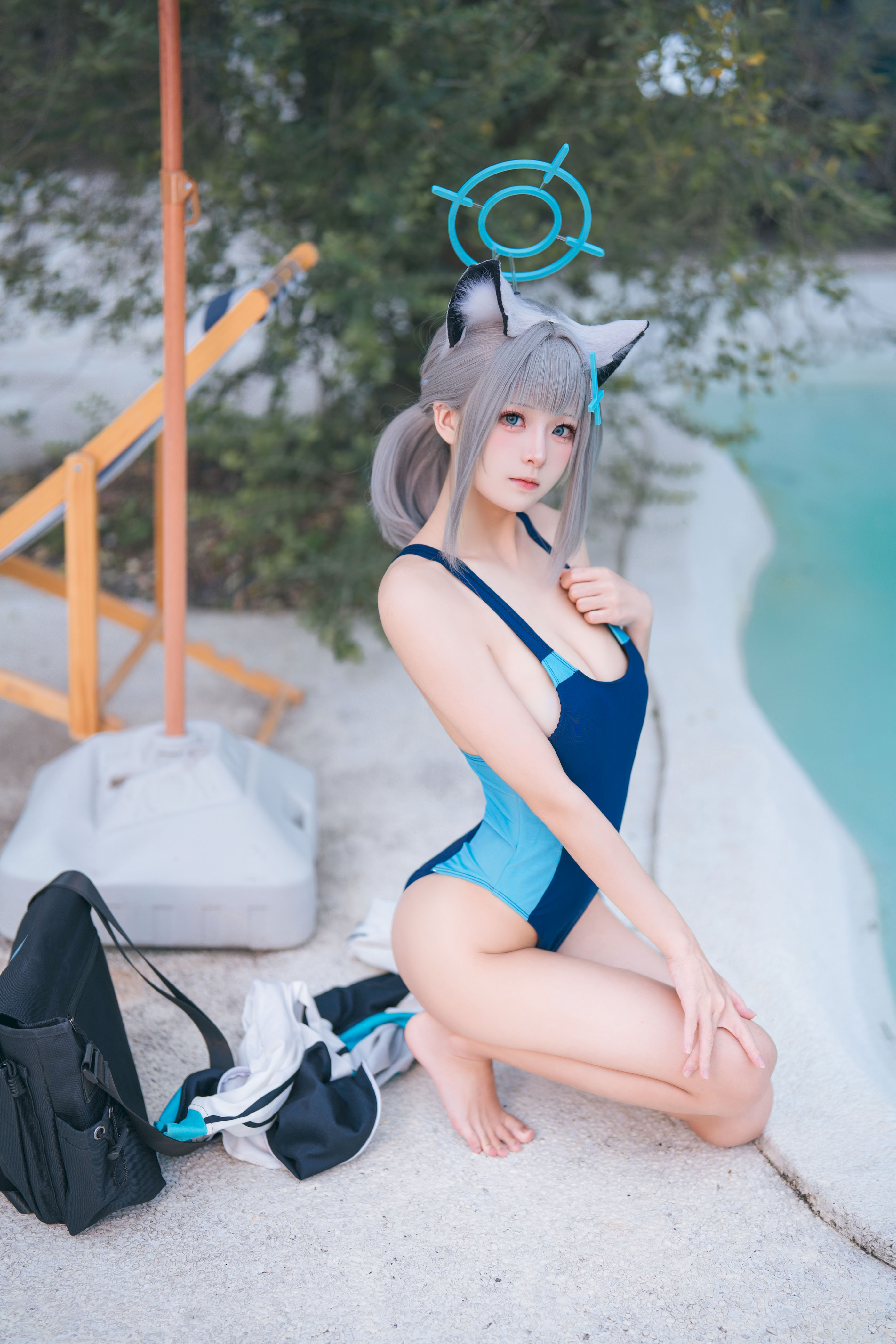 Jiuqi Meow - Áo tắm Azure Archives Sand Wolf Baizi