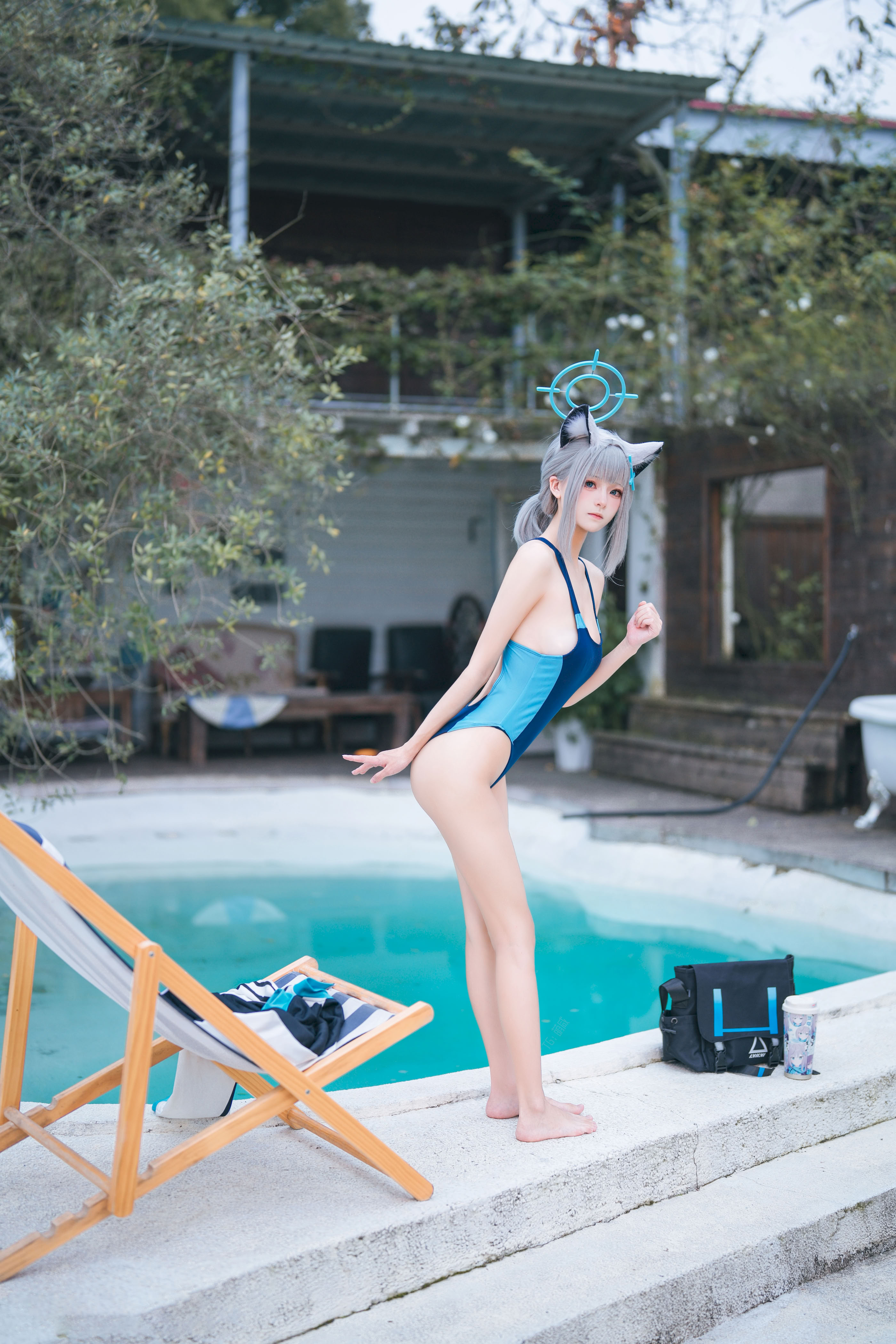 Jiuqi Meow - Áo tắm Azure Archives Sand Wolf Baizi