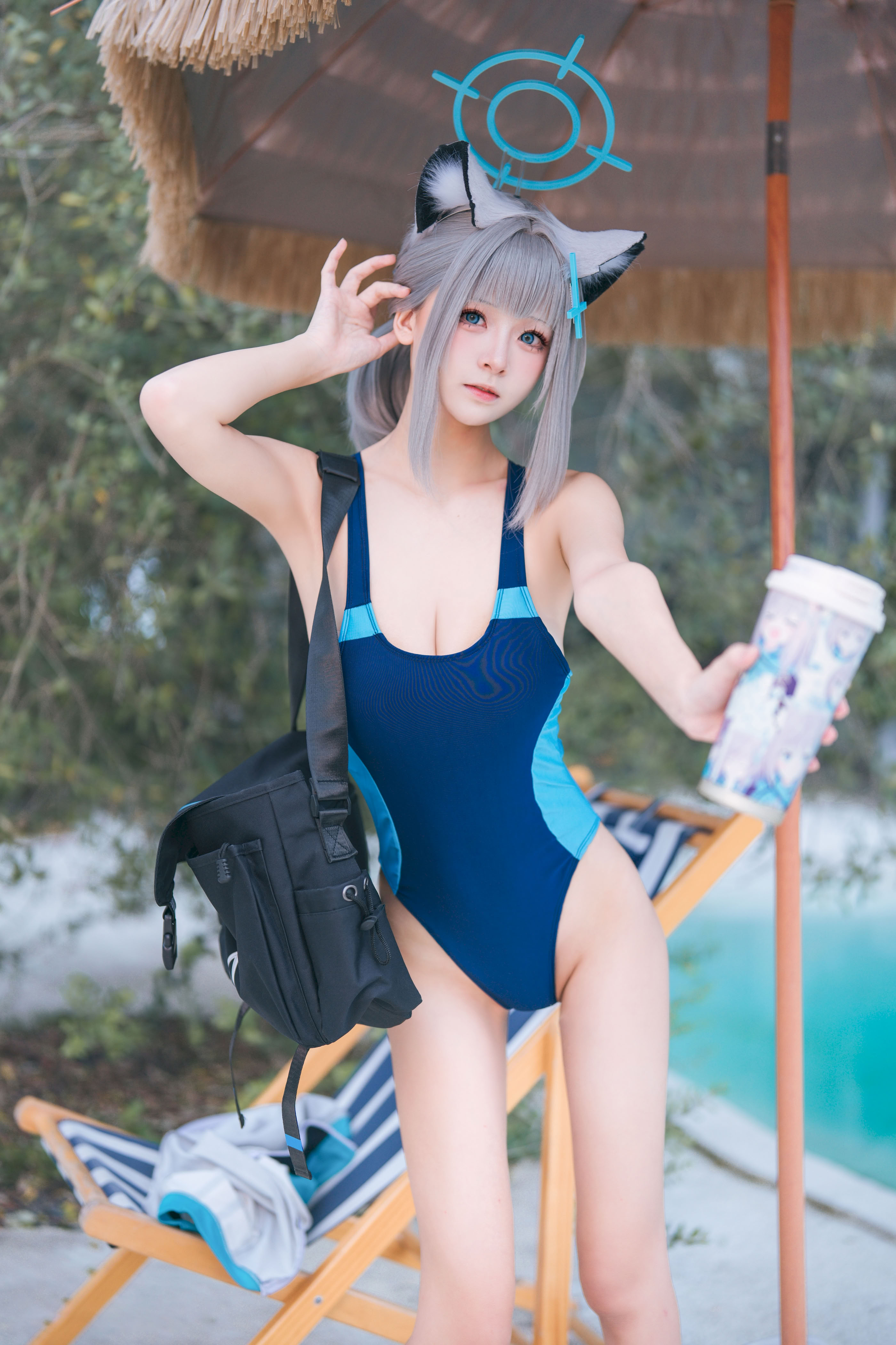 Jiuqi Meow - Áo tắm Azure Archives Sand Wolf Baizi