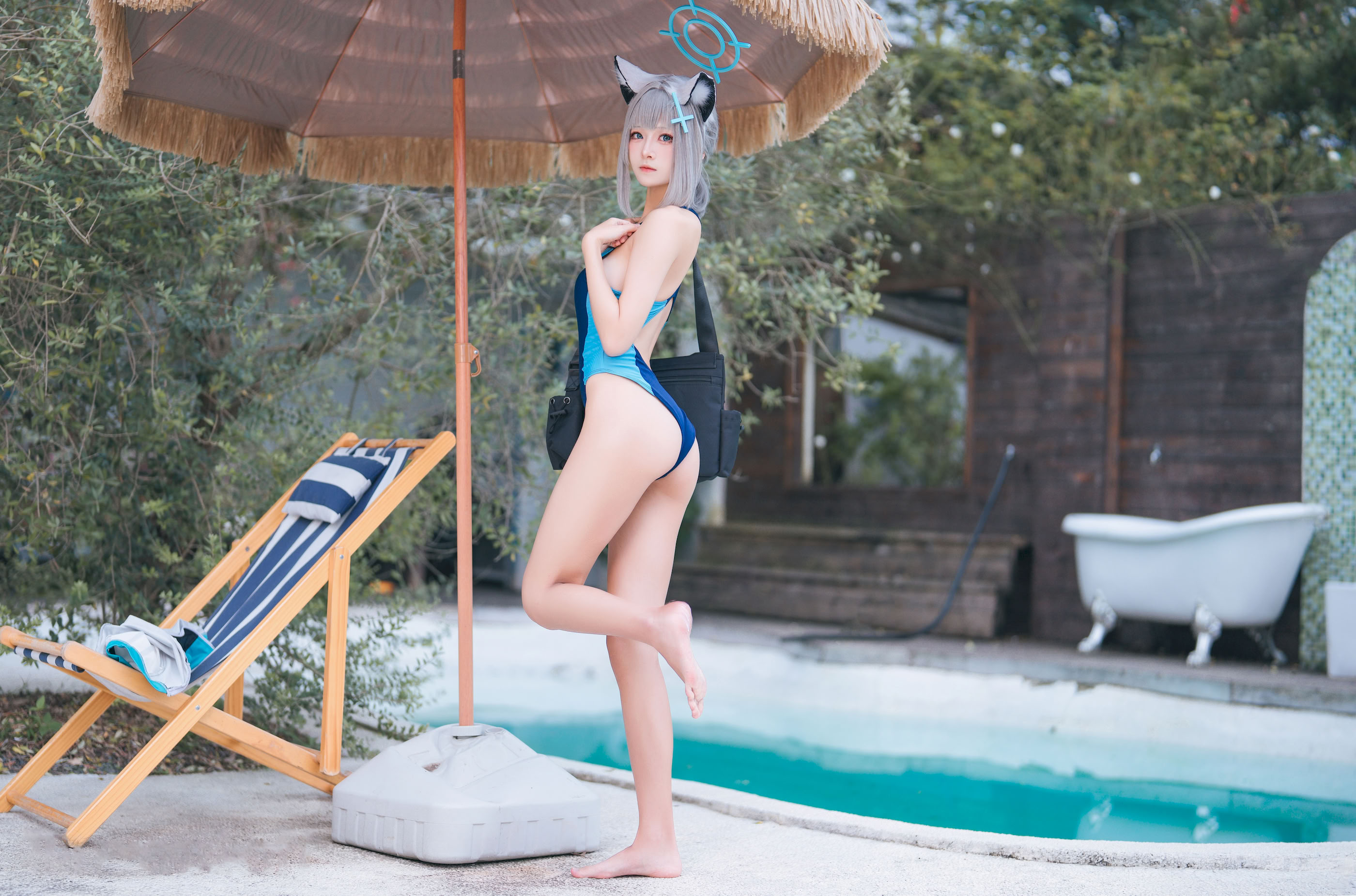 Jiuqi Meow - Áo tắm Azure Archives Sand Wolf Baizi