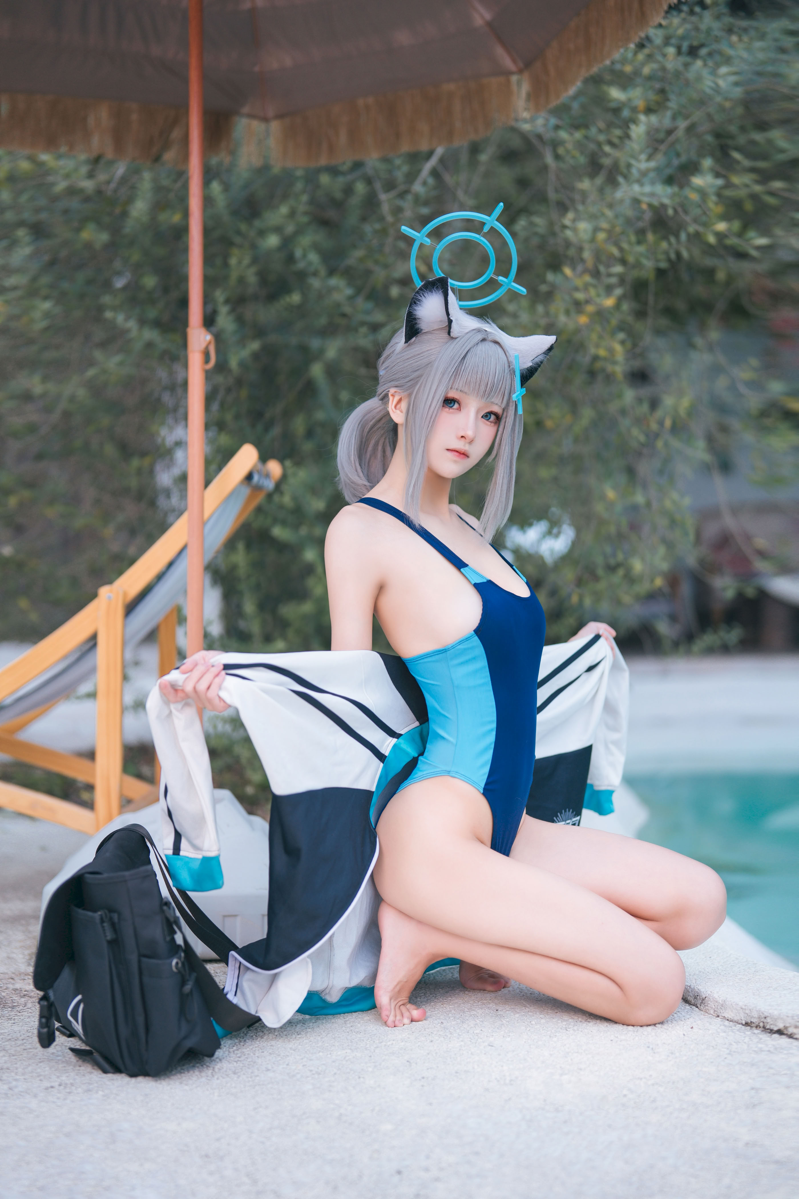 Jiuqi Meow - Áo tắm Azure Archives Sand Wolf Baizi