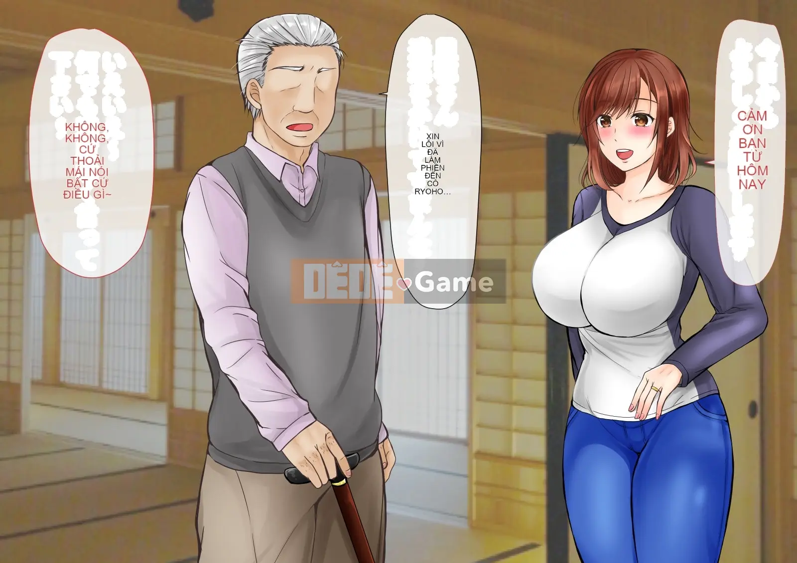 (Doujin CG bộ sưu tập) Vợ ngực bự hoàn toàn đổ gục trước bố chồng