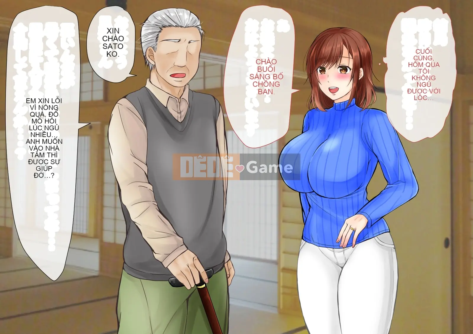 (Doujin CG bộ sưu tập) Vợ ngực bự hoàn toàn đổ gục trước bố chồng