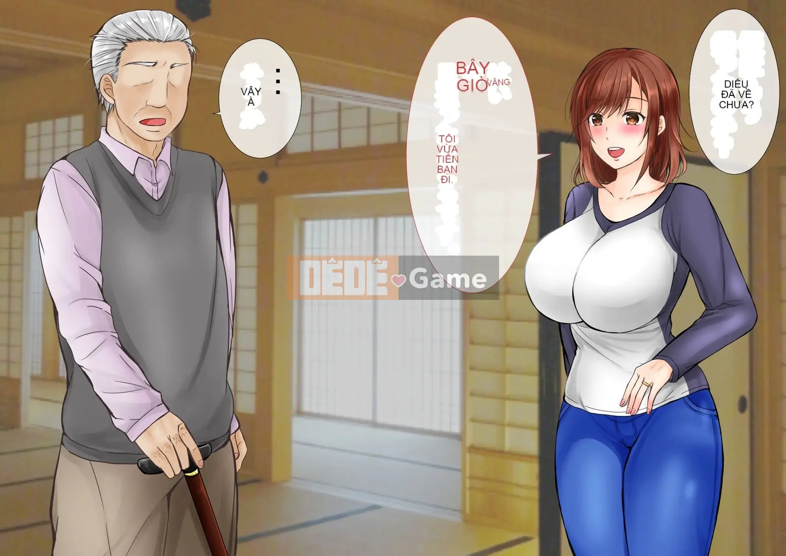 (Doujin CG bộ sưu tập) Vợ ngực bự hoàn toàn đổ gục trước bố chồng