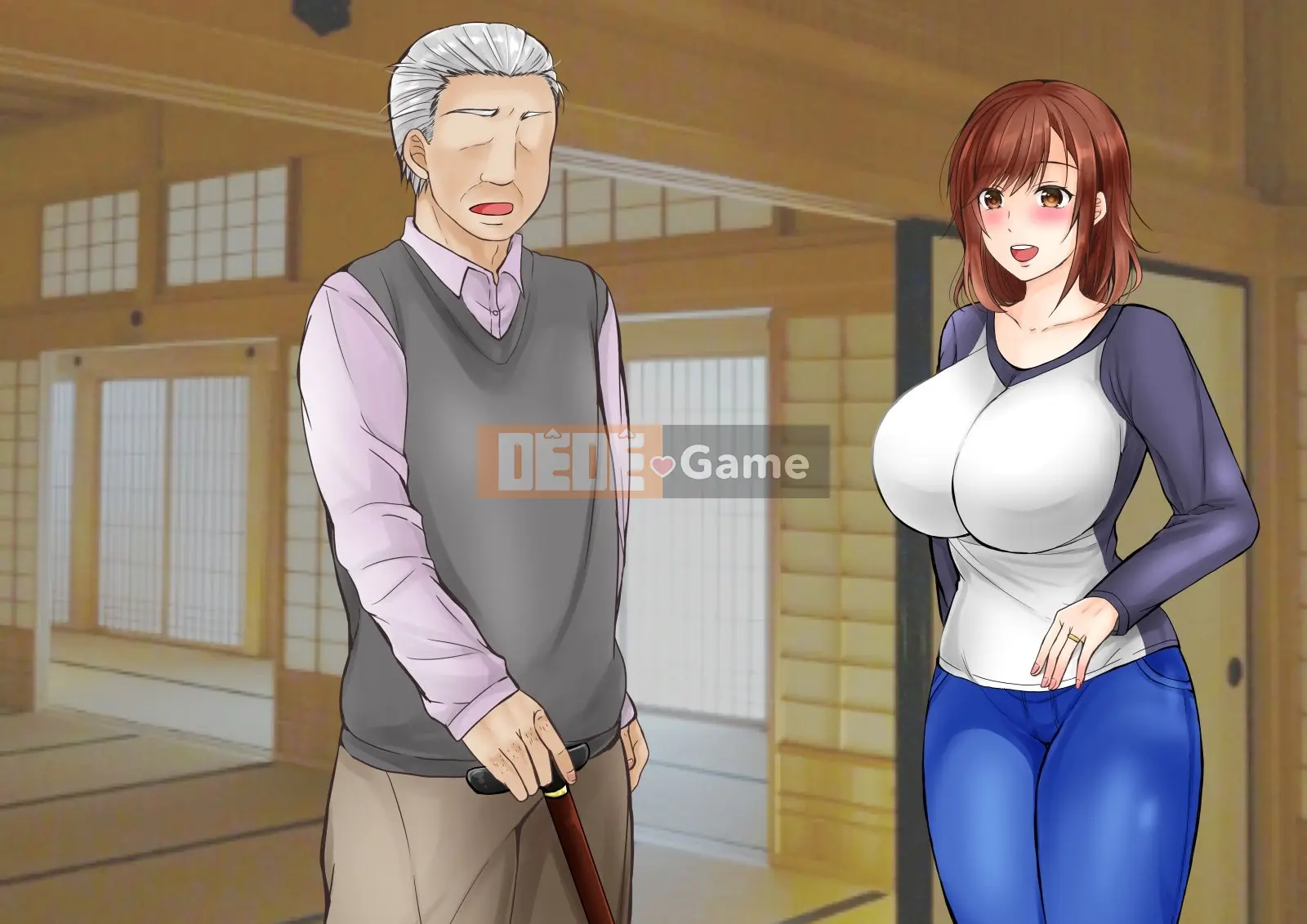 (Doujin CG bộ sưu tập) Vợ ngực bự hoàn toàn đổ gục trước bố chồng