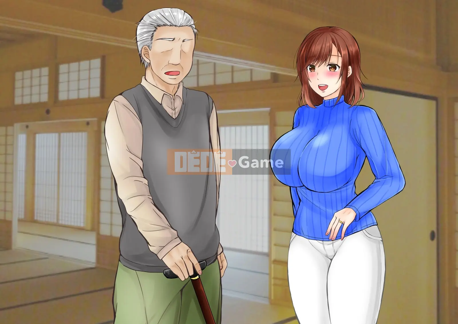 (Doujin CG bộ sưu tập) Vợ ngực bự hoàn toàn đổ gục trước bố chồng
