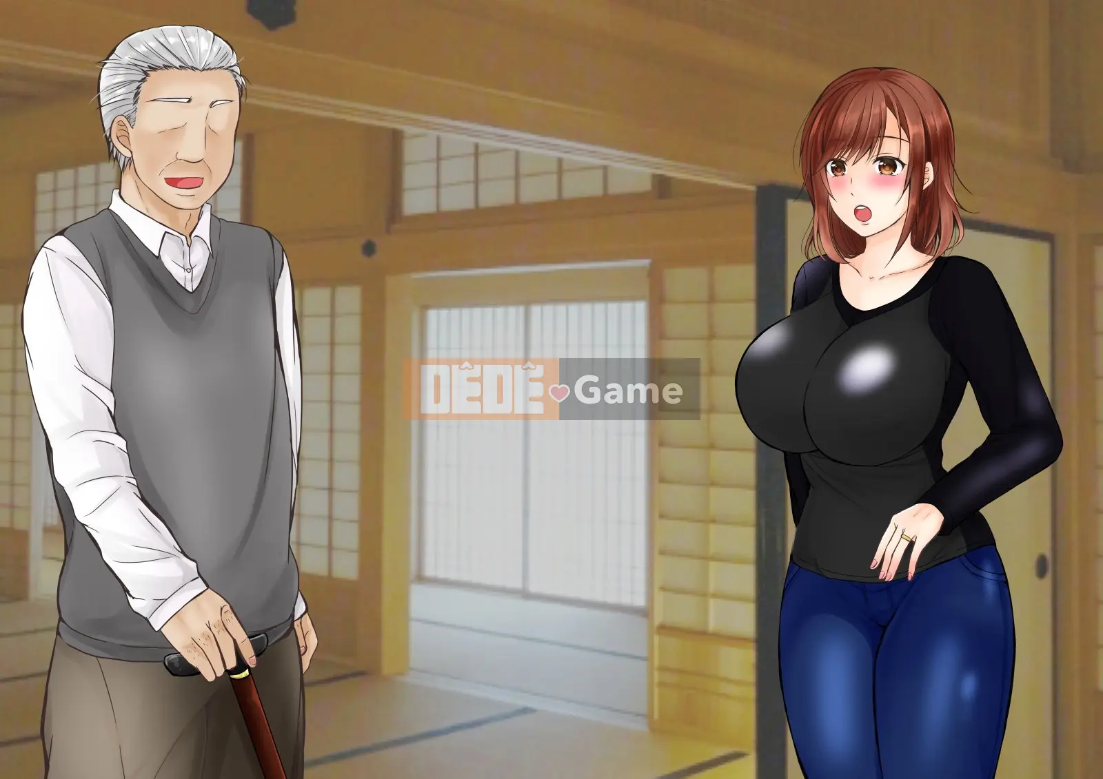 (Doujin CG bộ sưu tập) Vợ ngực bự hoàn toàn đổ gục trước bố chồng