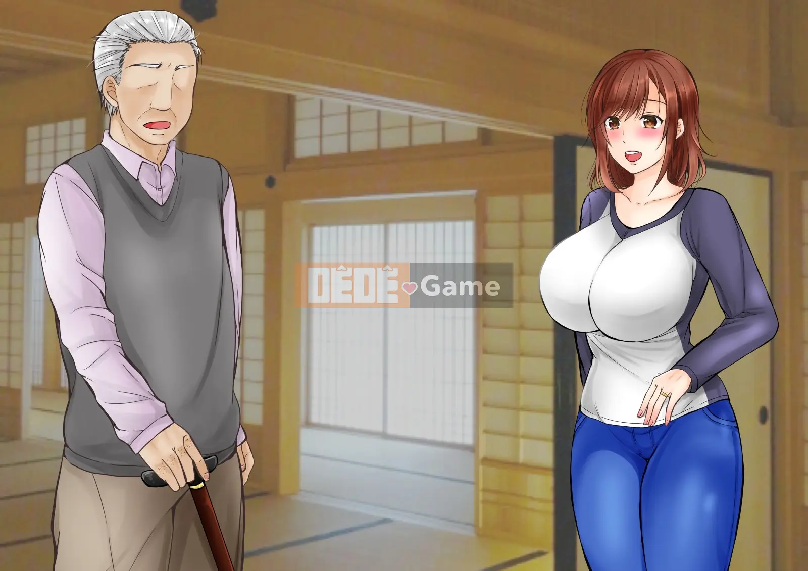 (Doujin CG bộ sưu tập) Vợ ngực bự hoàn toàn đổ gục trước bố chồng