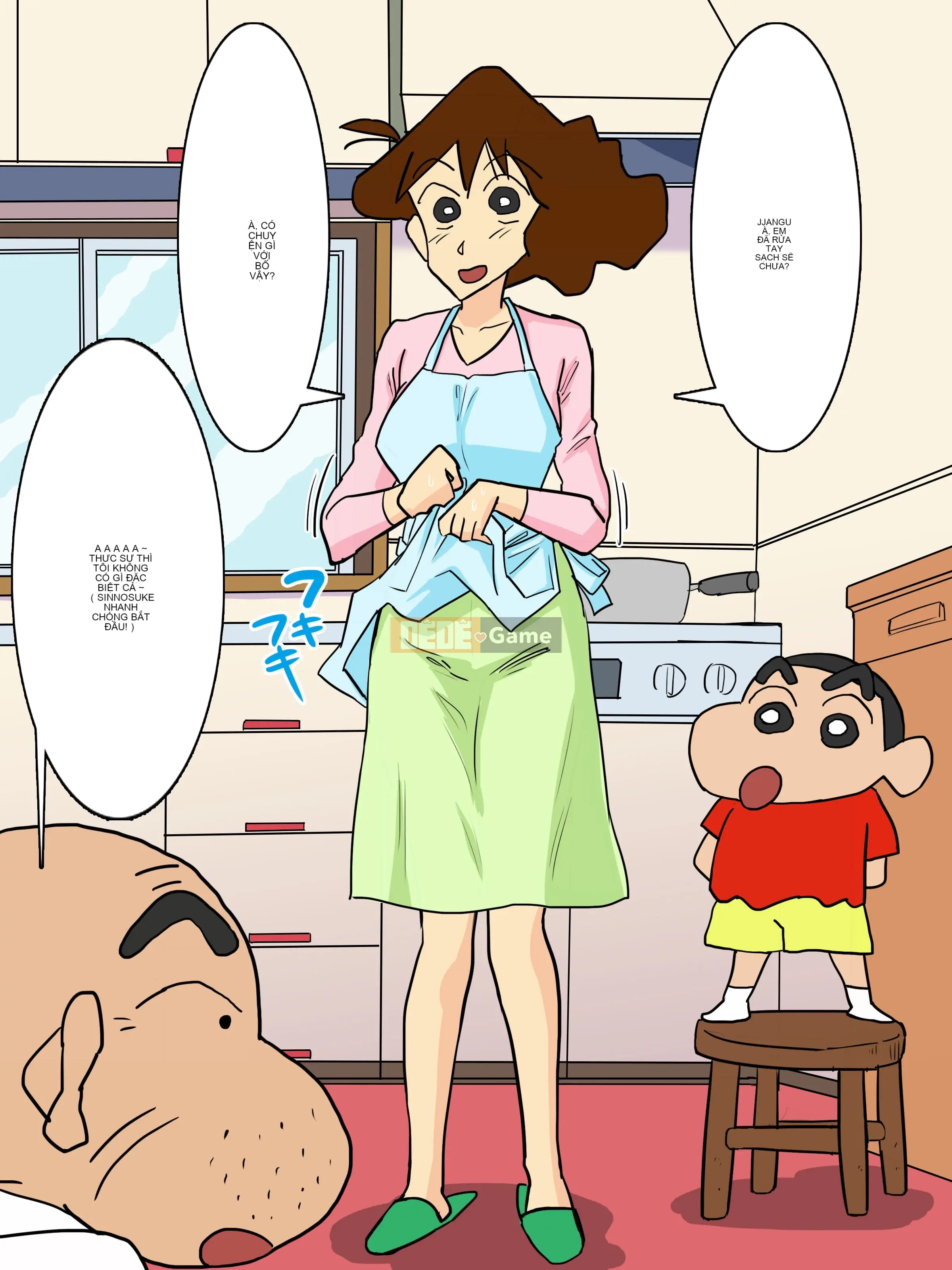 Cơ thể chán nản của một người phụ nữ đã có gia đình đã được phát triển bởi người bố chồng dâm ô và nghịch ngợm M E (Crayon Shin-chan)