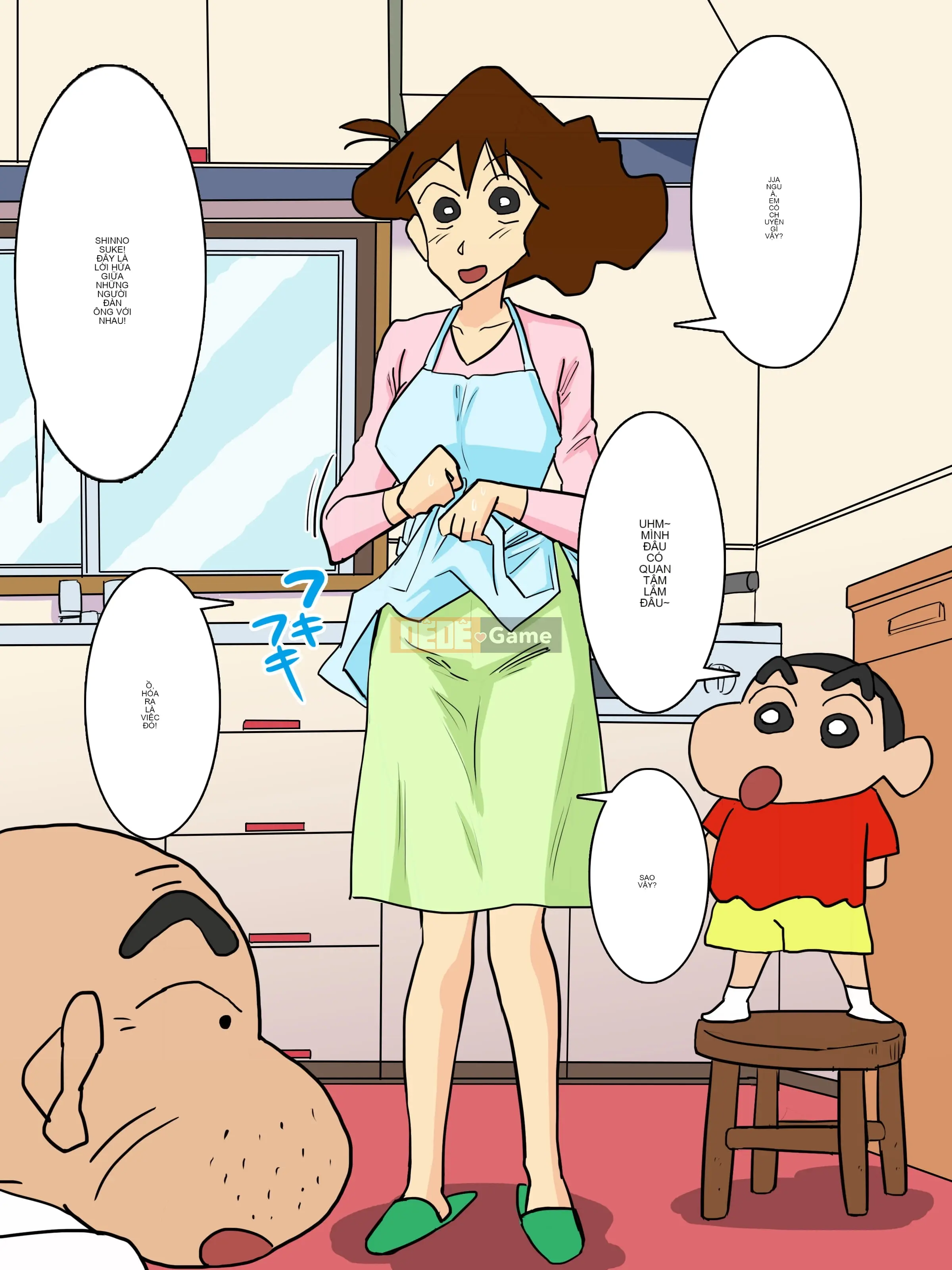 Cơ thể chán nản của một người phụ nữ đã có gia đình đã được phát triển bởi người bố chồng dâm ô và nghịch ngợm M E (Crayon Shin-chan)