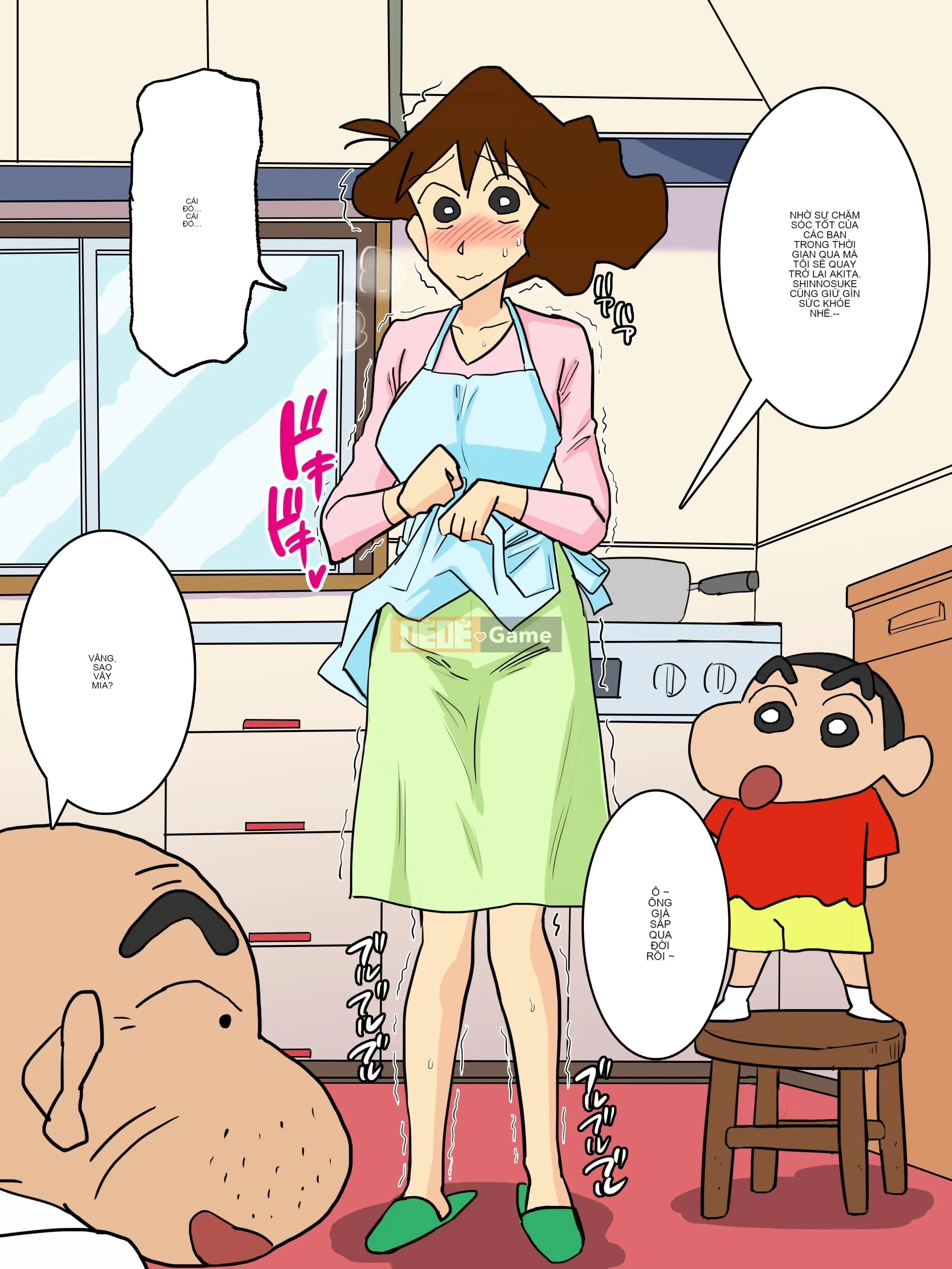 Cơ thể chán nản của một người phụ nữ đã có gia đình đã được phát triển bởi người bố chồng dâm ô và nghịch ngợm M E (Crayon Shin-chan)