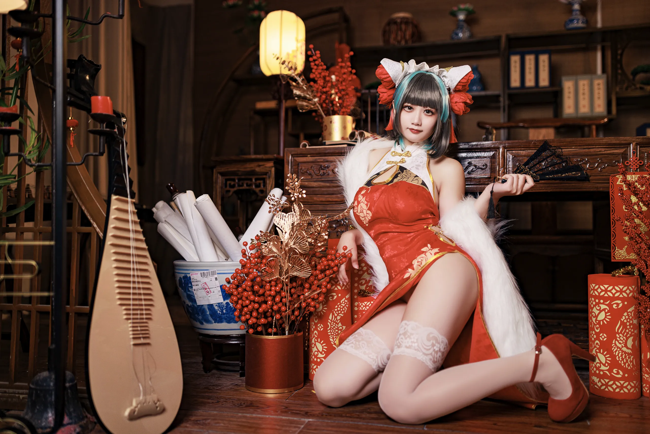 A Xuexue_yuki - Azur Lane Cheshire Sườn xám năm mới
