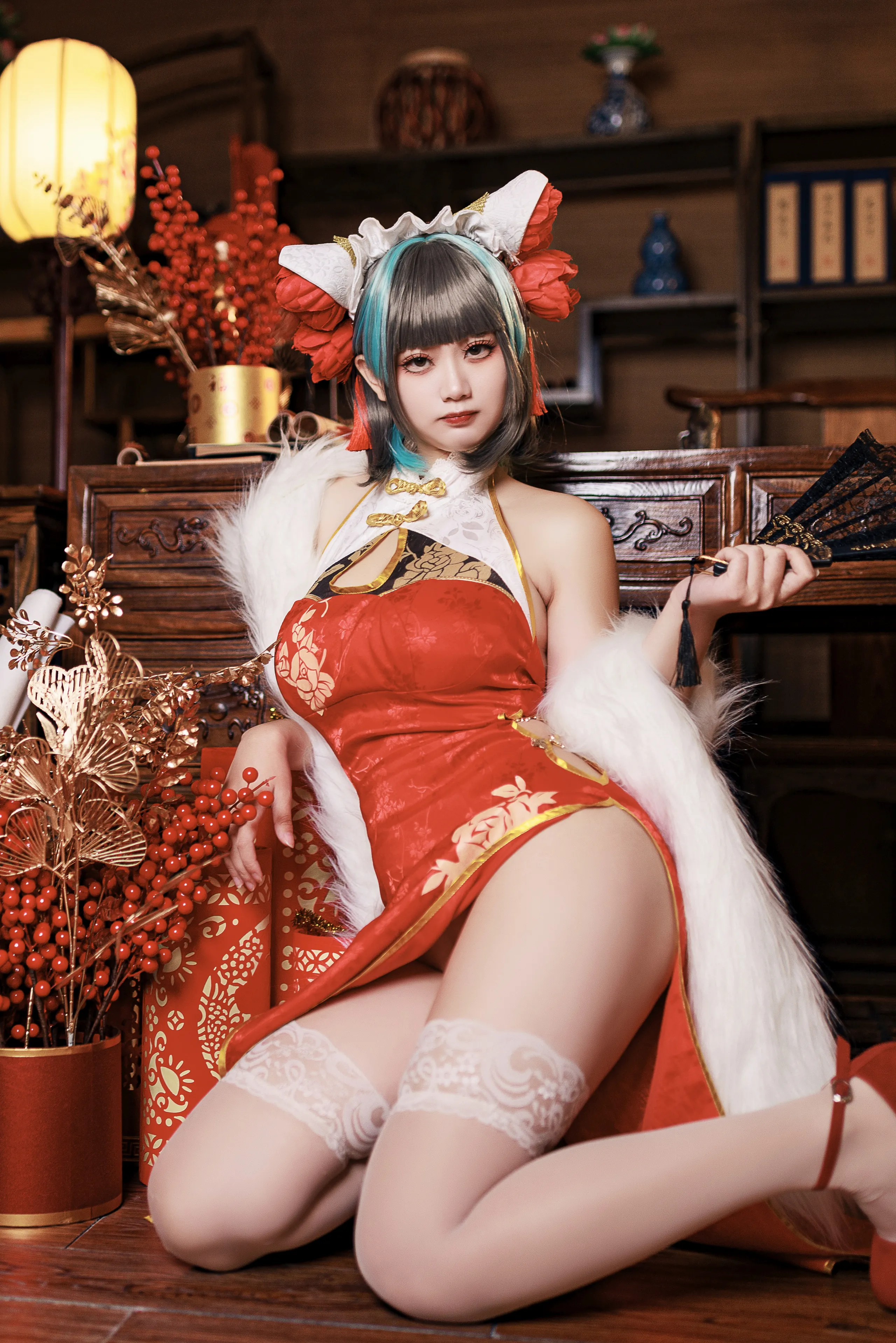 A Xuexue_yuki - Azur Lane Cheshire Sườn xám năm mới