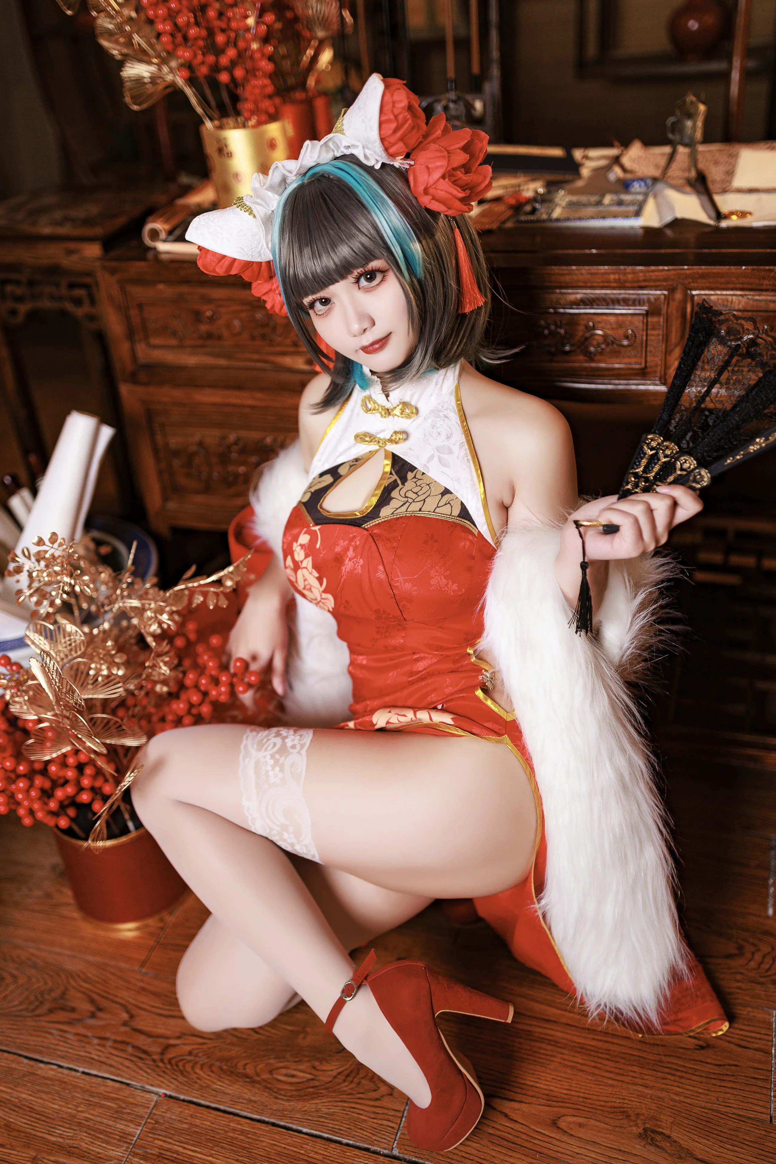 A Xuexue_yuki - Azur Lane Cheshire Sườn xám năm mới