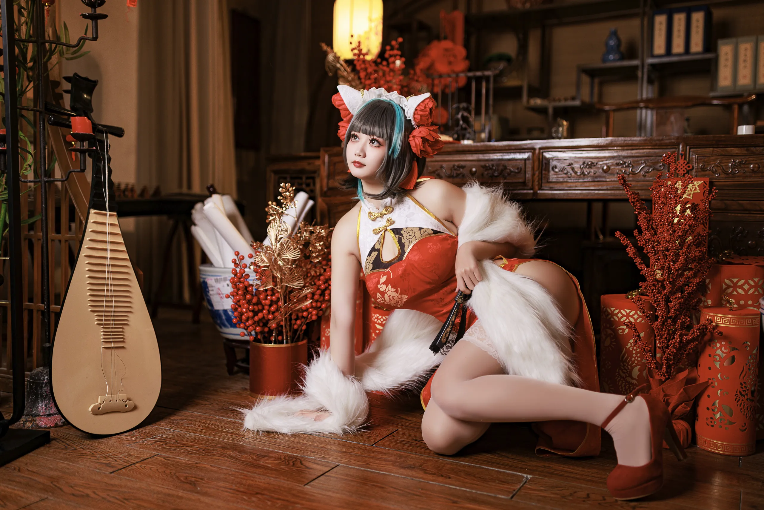 A Xuexue_yuki - Azur Lane Cheshire Sườn xám năm mới