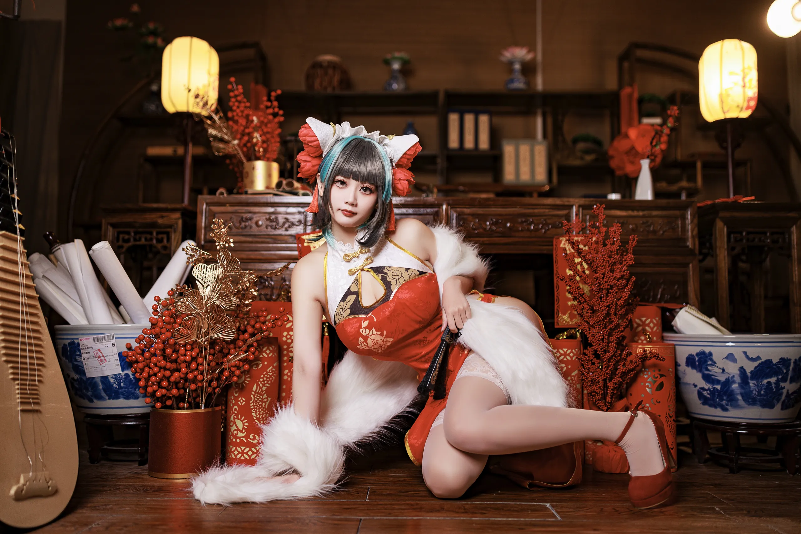 A Xuexue_yuki - Azur Lane Cheshire Sườn xám năm mới