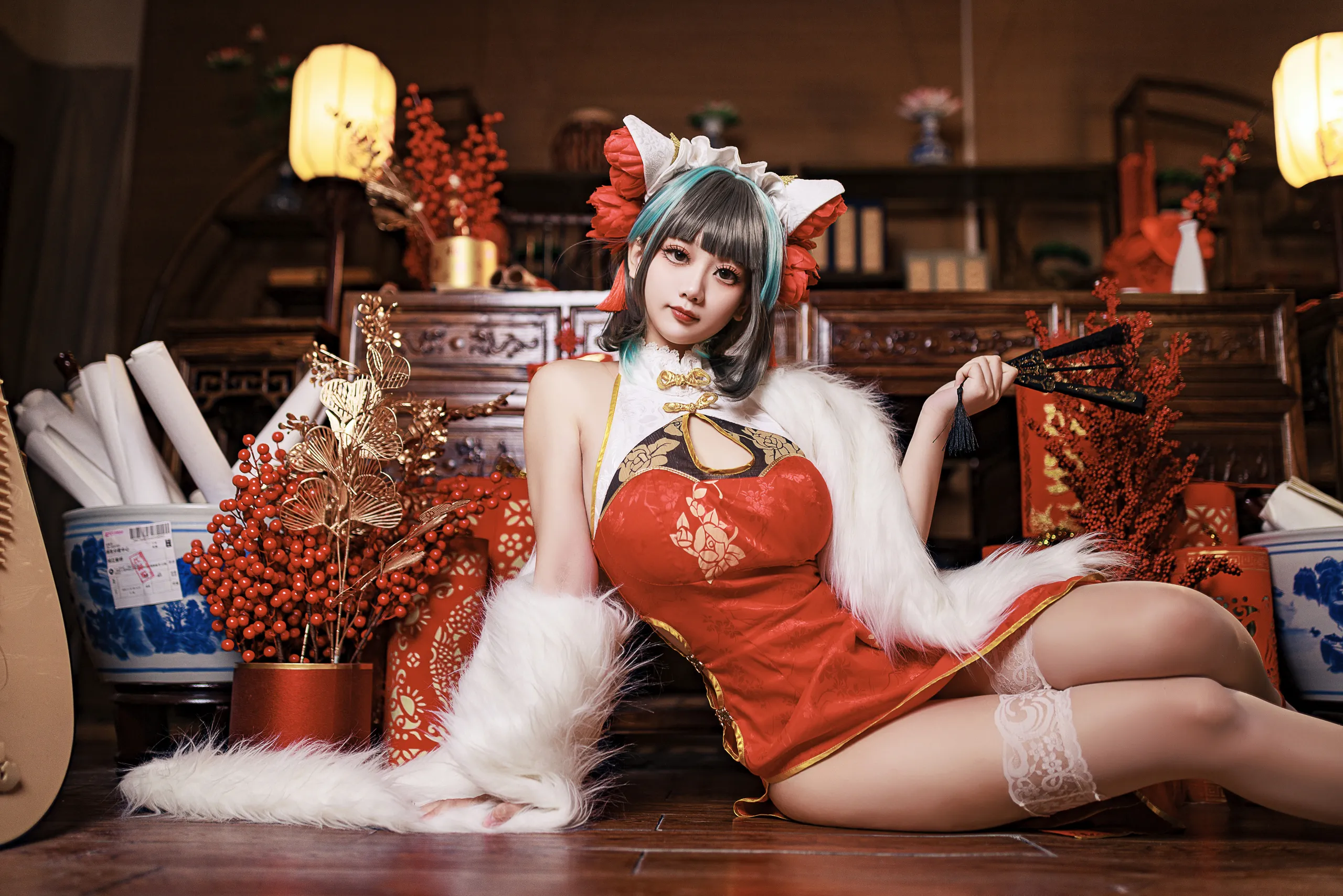 A Xuexue_yuki - Azur Lane Cheshire Sườn xám năm mới