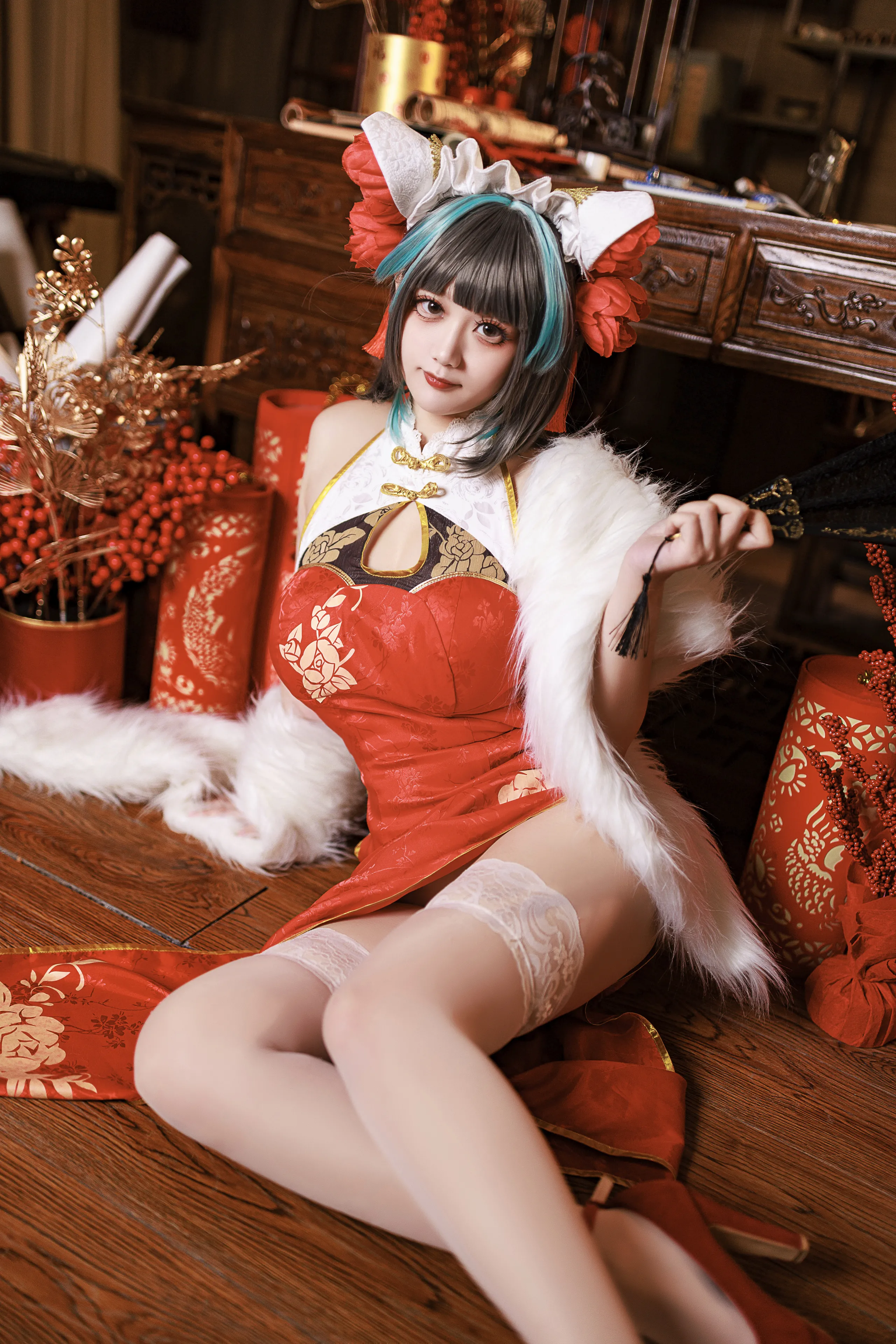 A Xuexue_yuki - Azur Lane Cheshire Sườn xám năm mới