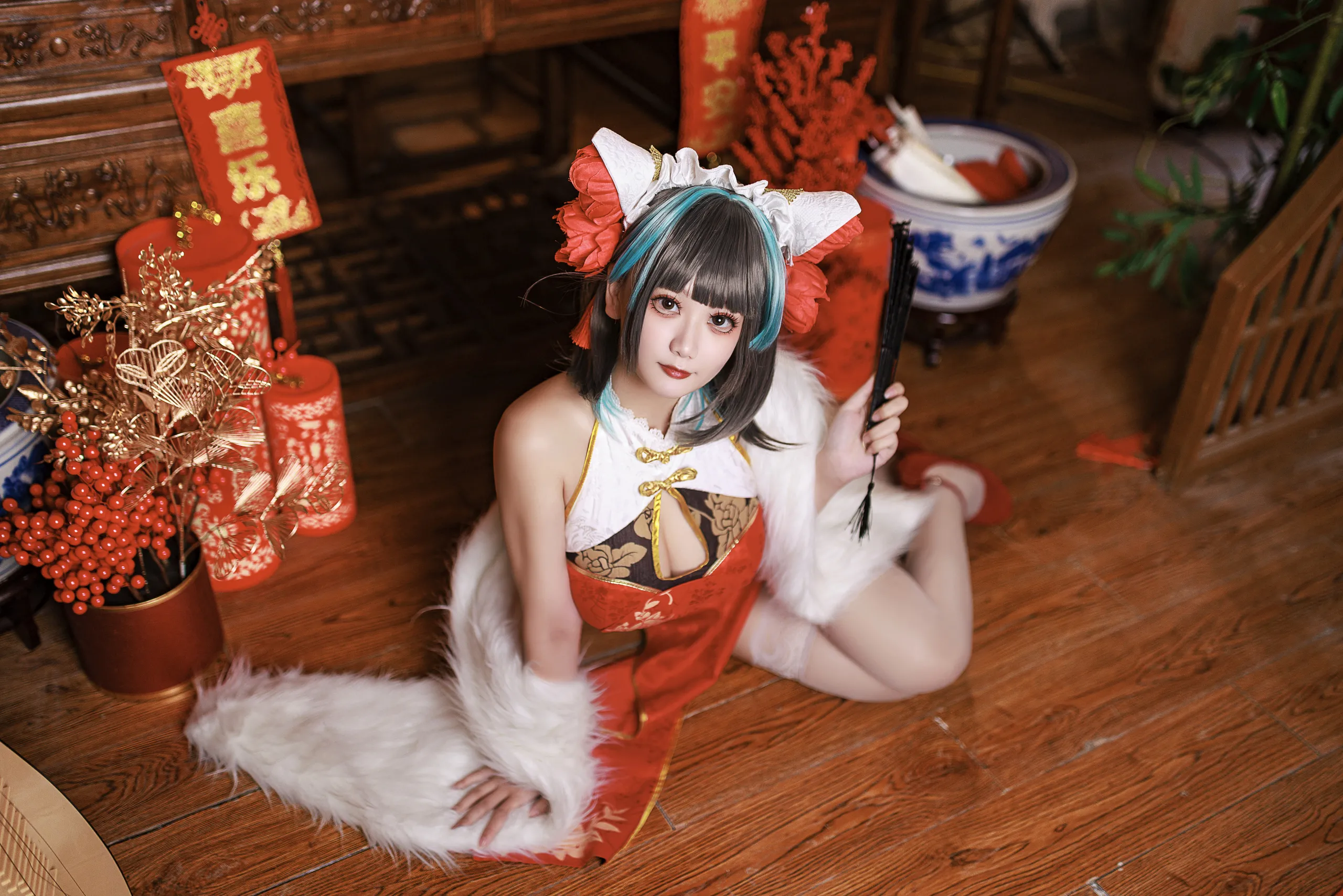 A Xuexue_yuki - Azur Lane Cheshire Sườn xám năm mới
