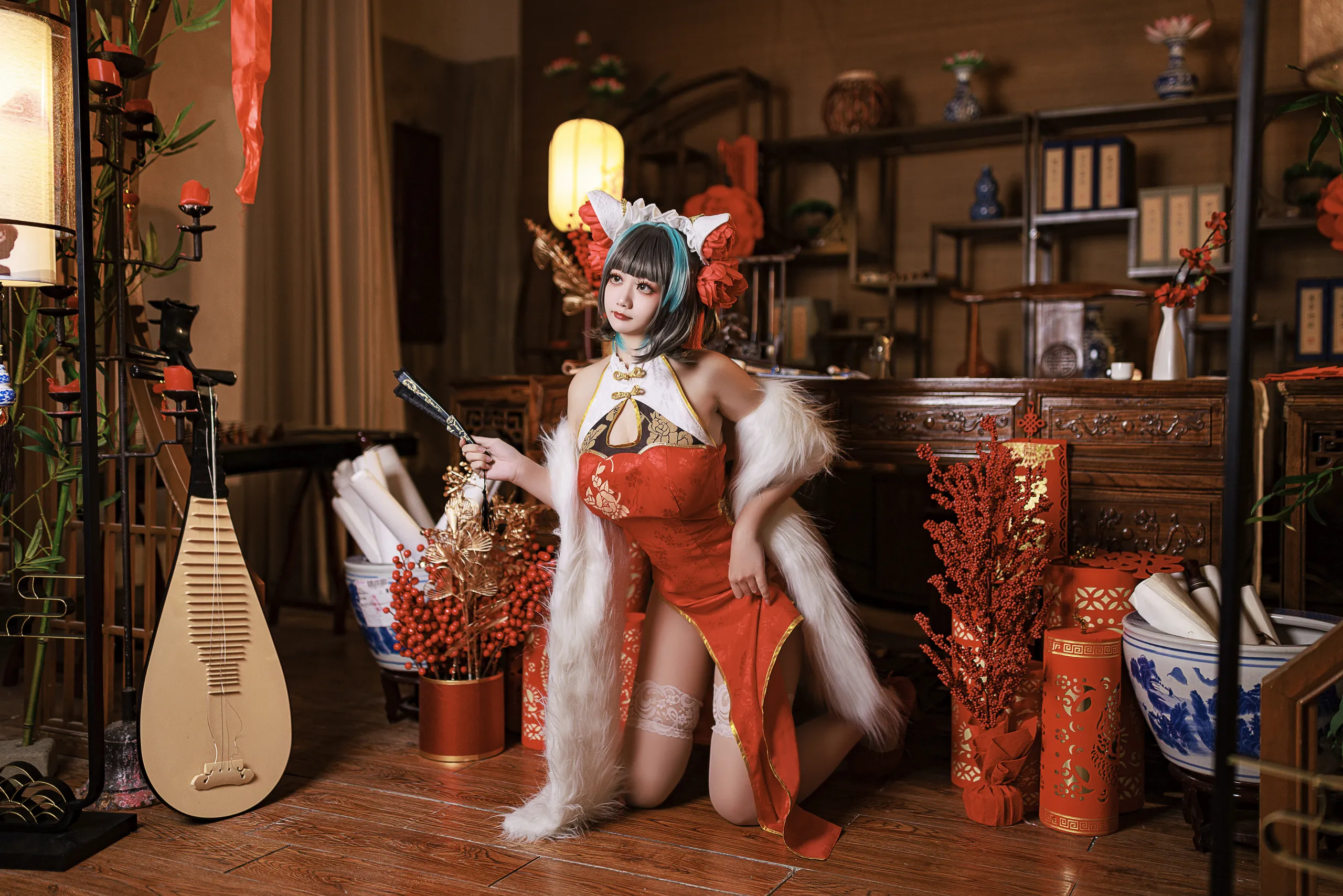 A Xuexue_yuki - Azur Lane Cheshire Sườn xám năm mới