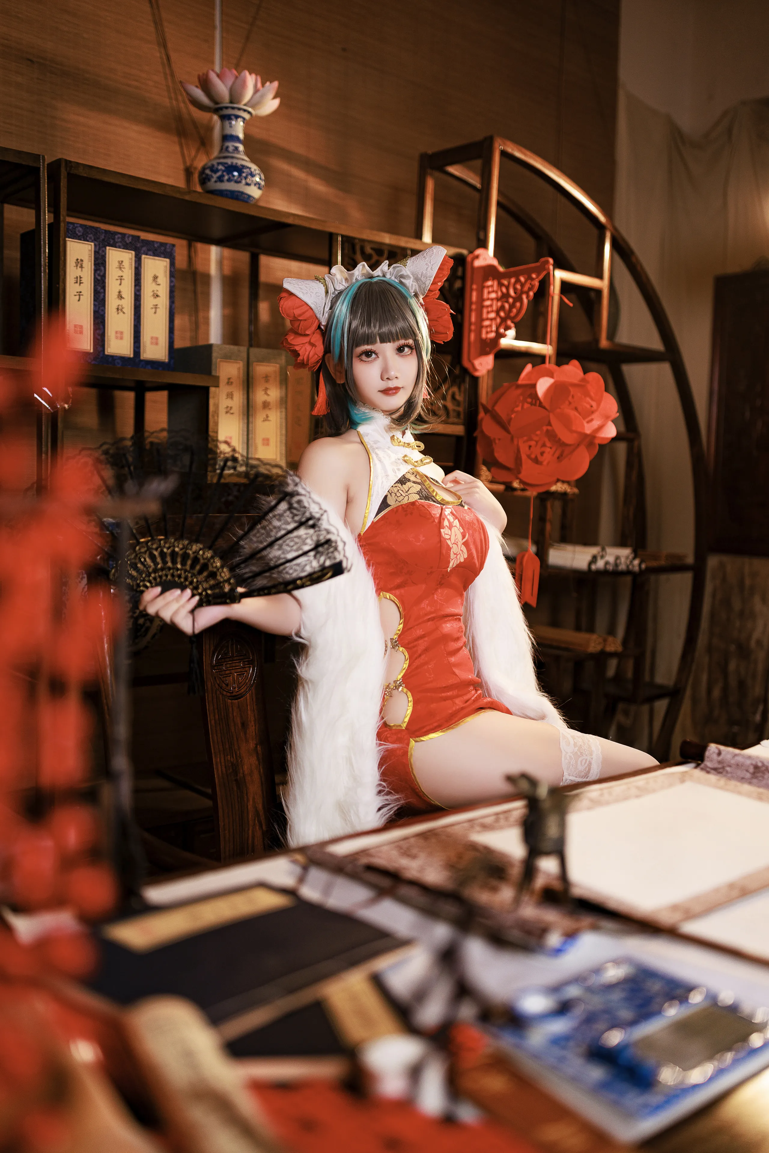 A Xuexue_yuki - Azur Lane Cheshire Sườn xám năm mới