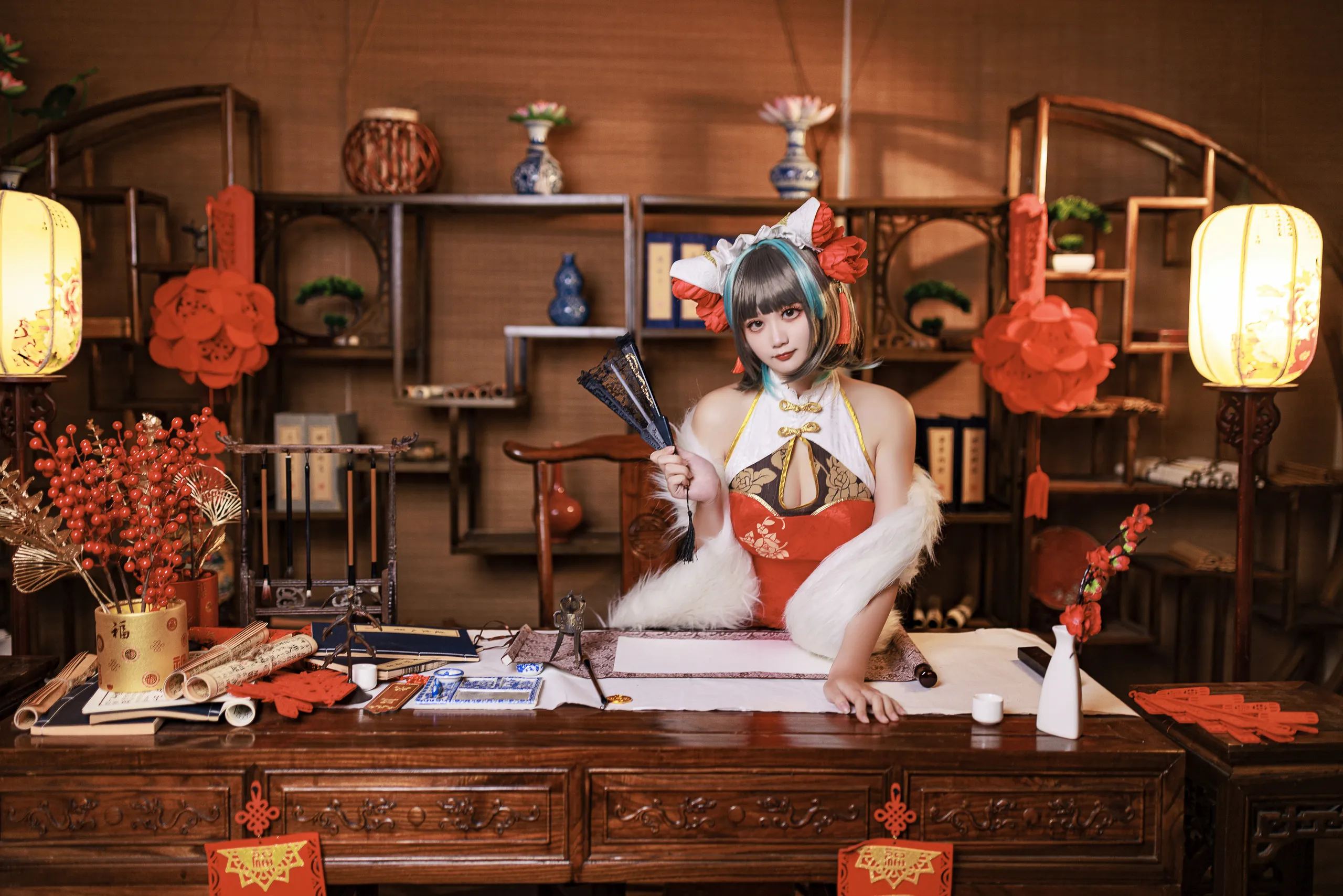 A Xuexue_yuki - Azur Lane Cheshire Sườn xám năm mới