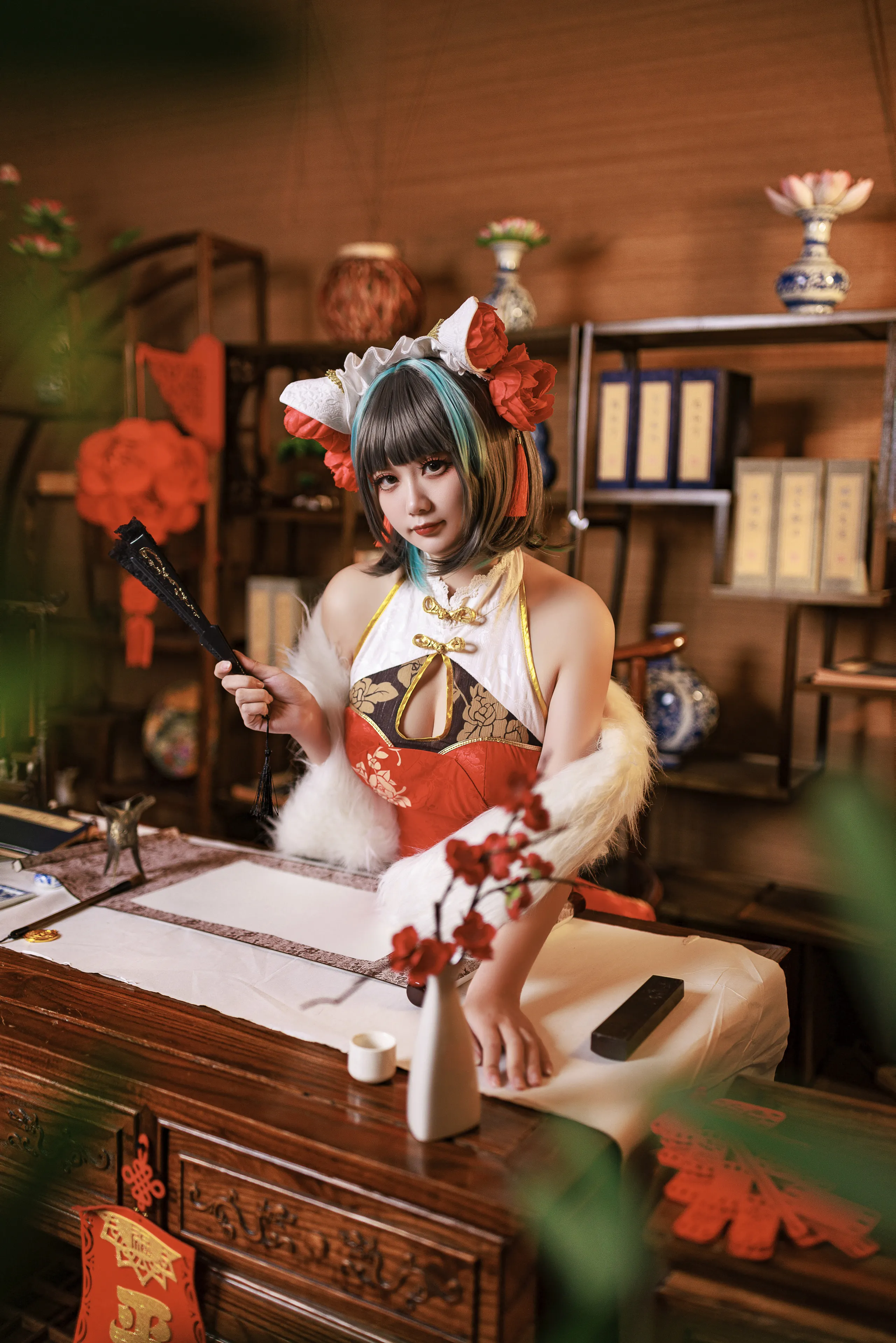 A Xuexue_yuki - Azur Lane Cheshire Sườn xám năm mới