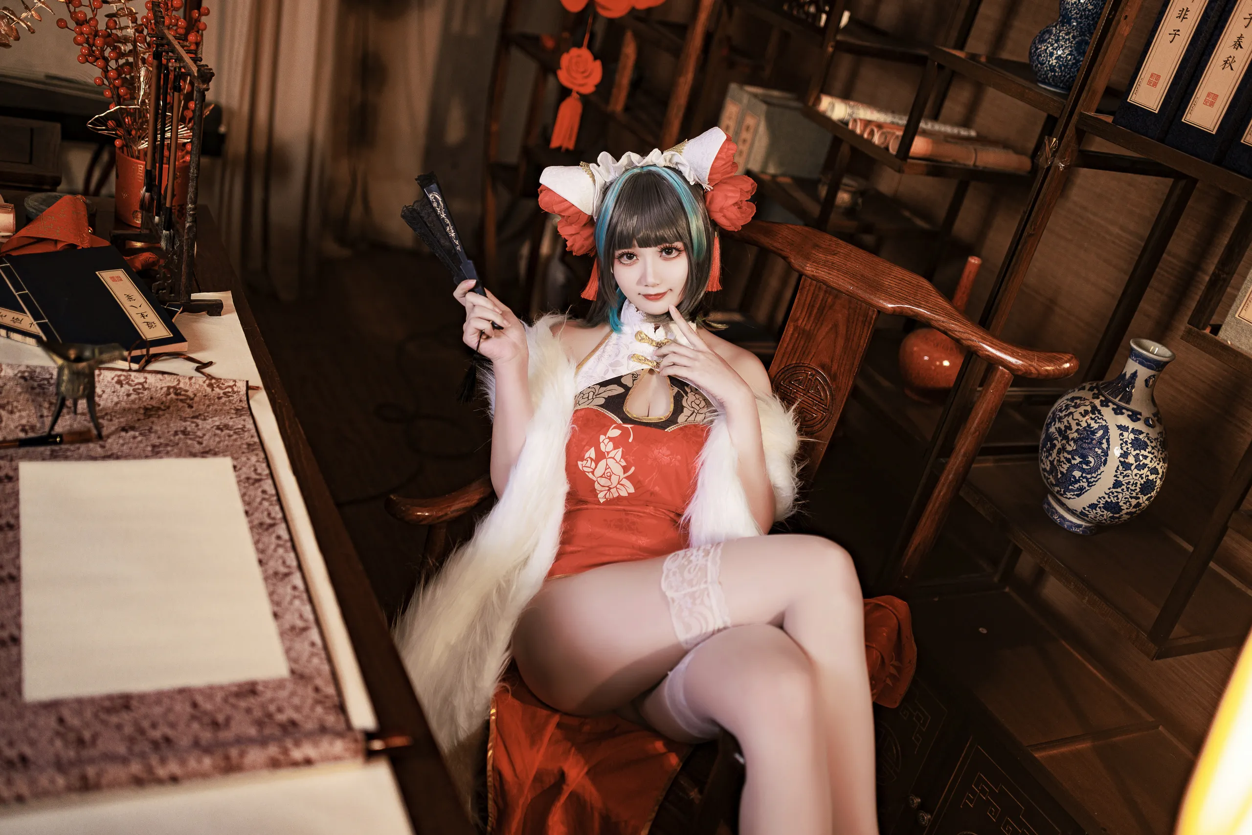 A Xuexue_yuki - Azur Lane Cheshire Sườn xám năm mới
