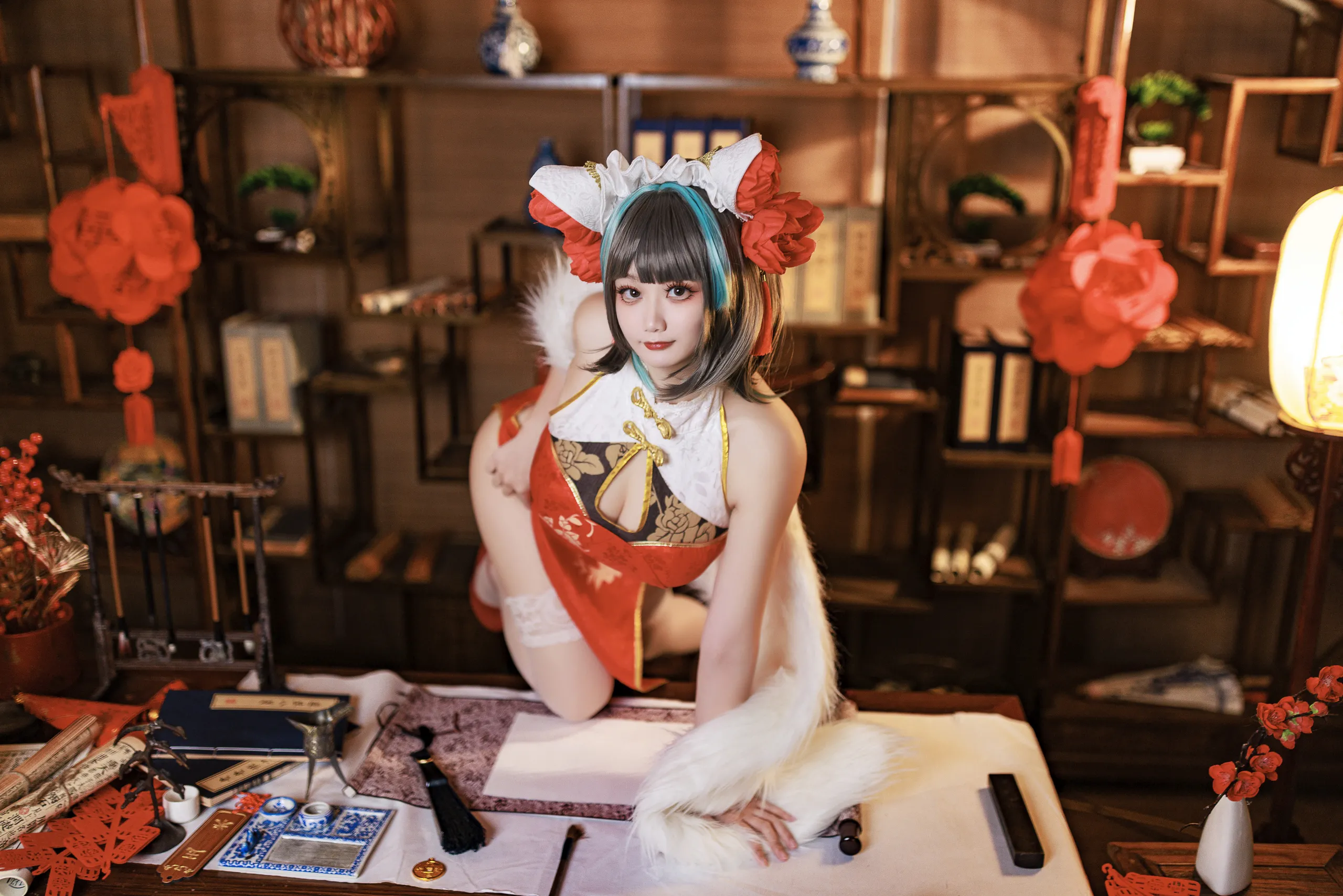 A Xuexue_yuki - Azur Lane Cheshire Sườn xám năm mới