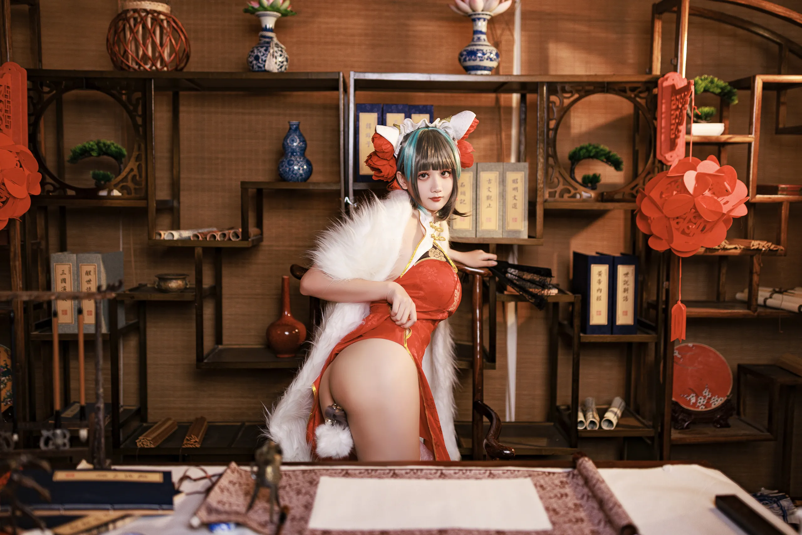 A Xuexue_yuki - Azur Lane Cheshire Sườn xám năm mới
