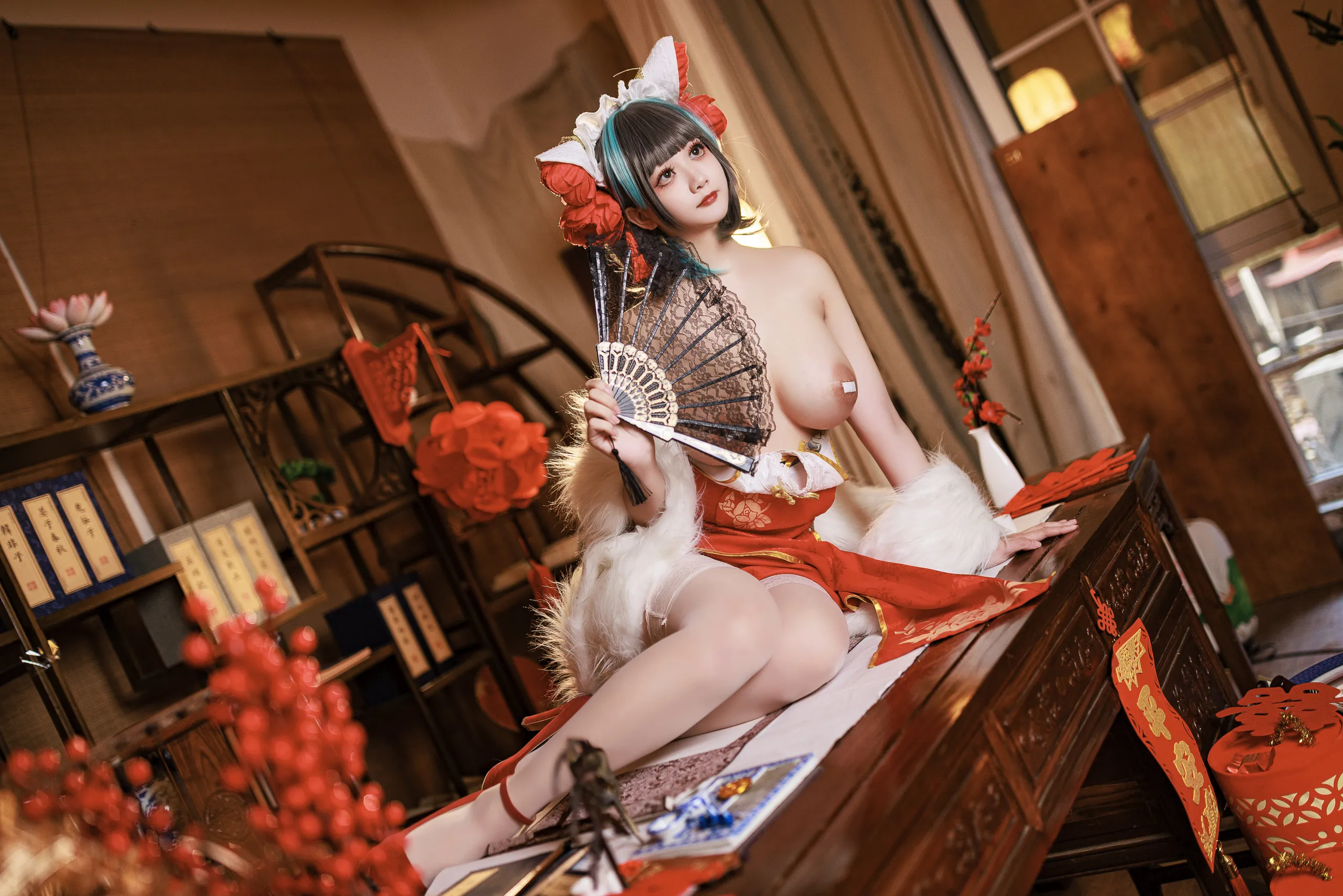 A Xuexue_yuki - Azur Lane Cheshire Sườn xám năm mới